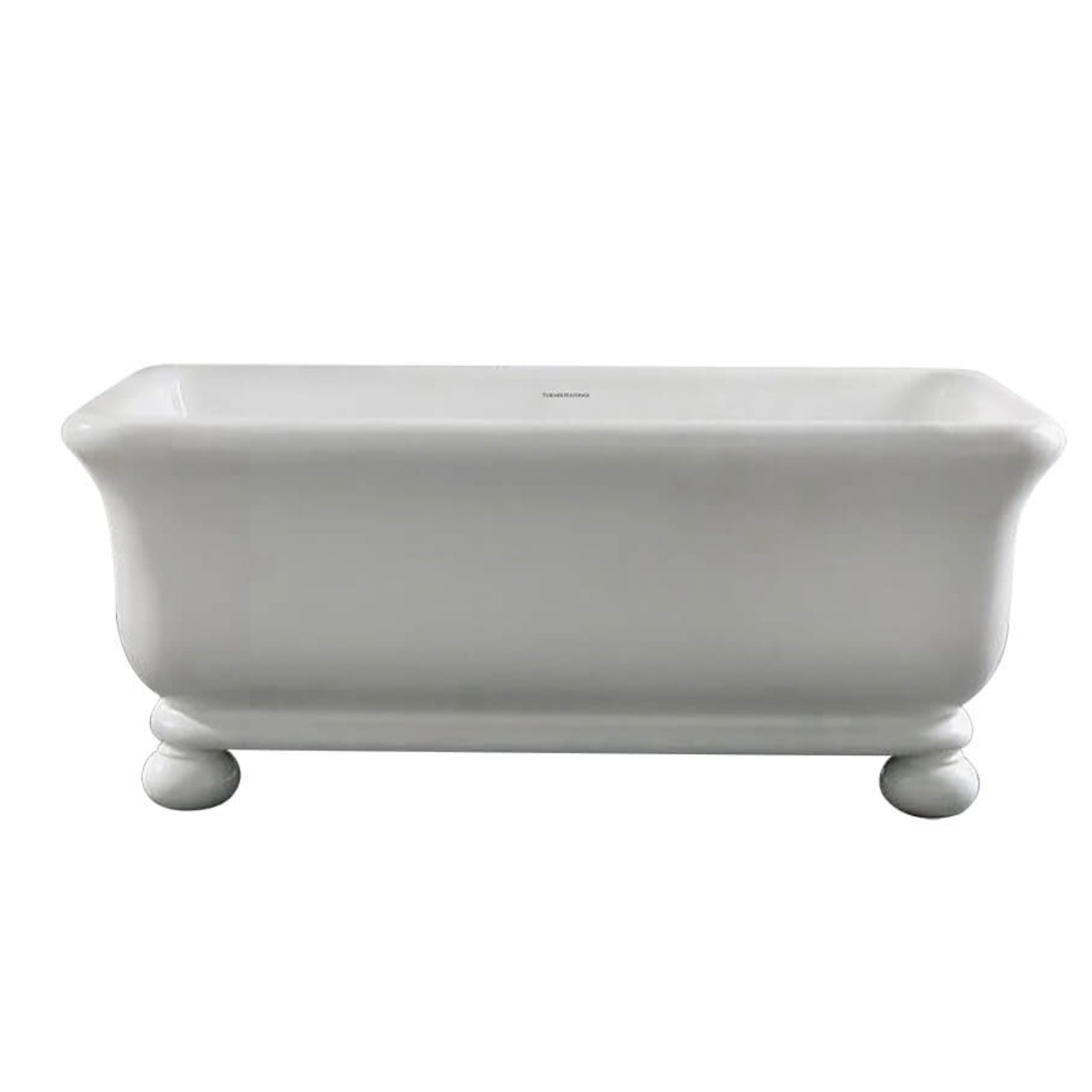 TURNER HASTINGS KIRKHAM TITANCAST SOLID SURFACE FREESTANDING BATHTUB WITH BALL FEET GLOSS WHITE (AVAILABLE IN 1600MM & 1800MM)