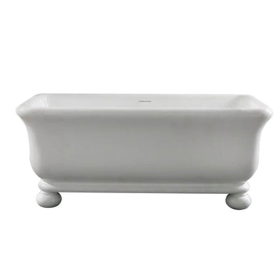 TURNER HASTINGS KIRKHAM TITANCAST SOLID SURFACE FREESTANDING BATHTUB WITH BALL FEET GLOSS WHITE (AVAILABLE IN 1600MM & 1800MM)