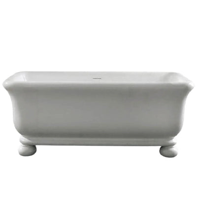 TURNER HASTINGS KIRKHAM TITANCAST SOLID SURFACE FREESTANDING BATHTUB WITH BALL FEET SATIN SILK WHITE WITH OVERFLOW (AVAILABLE IN 1600MM & 1800MM)
