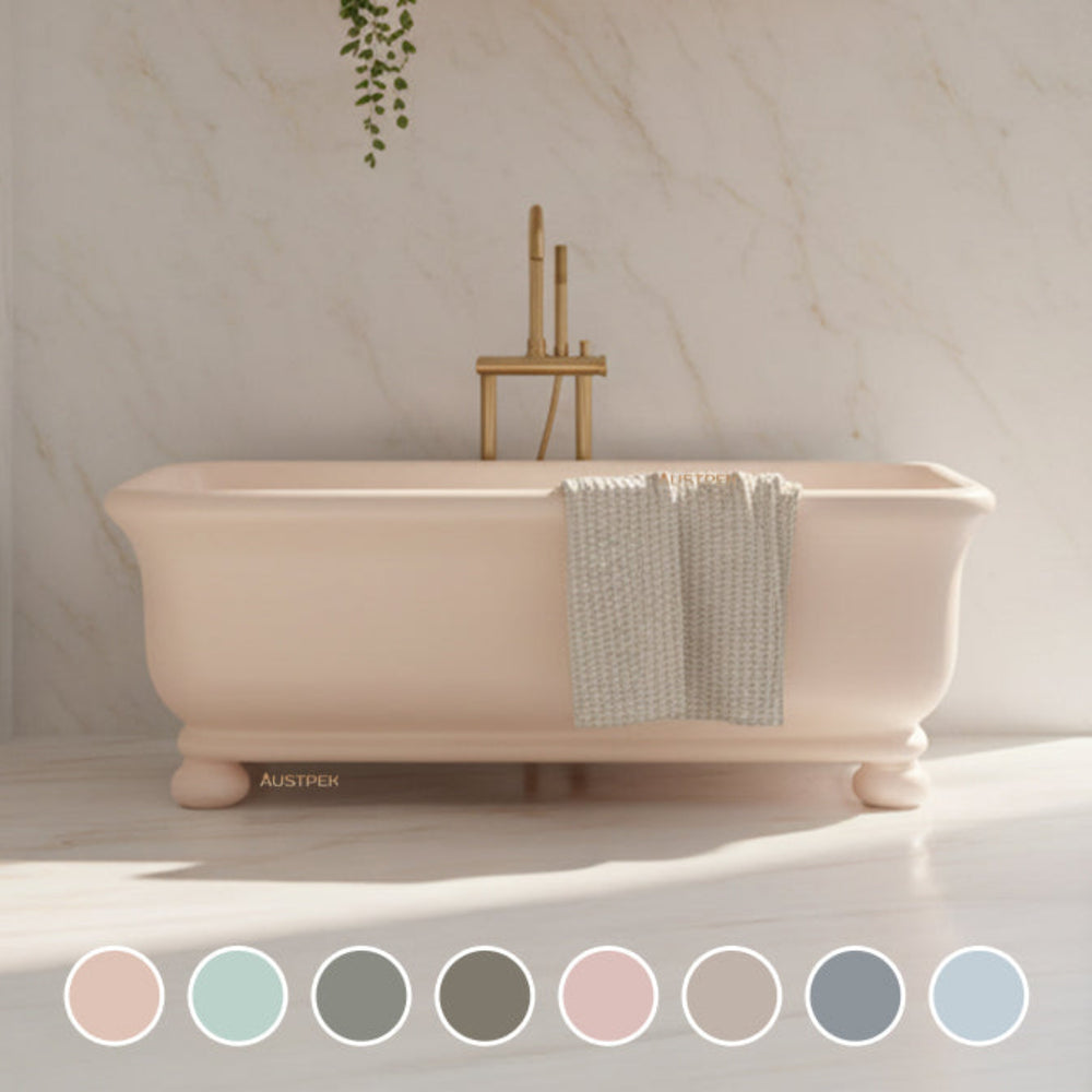 TURNER HASTINGS KIRKHAM TITANCAST SOLID SURFACE FREESTANDING BATHTUB WITH BALL FEET SPECIAL FINISH (AVAILABLE IN 1600MM & 1800MM)
