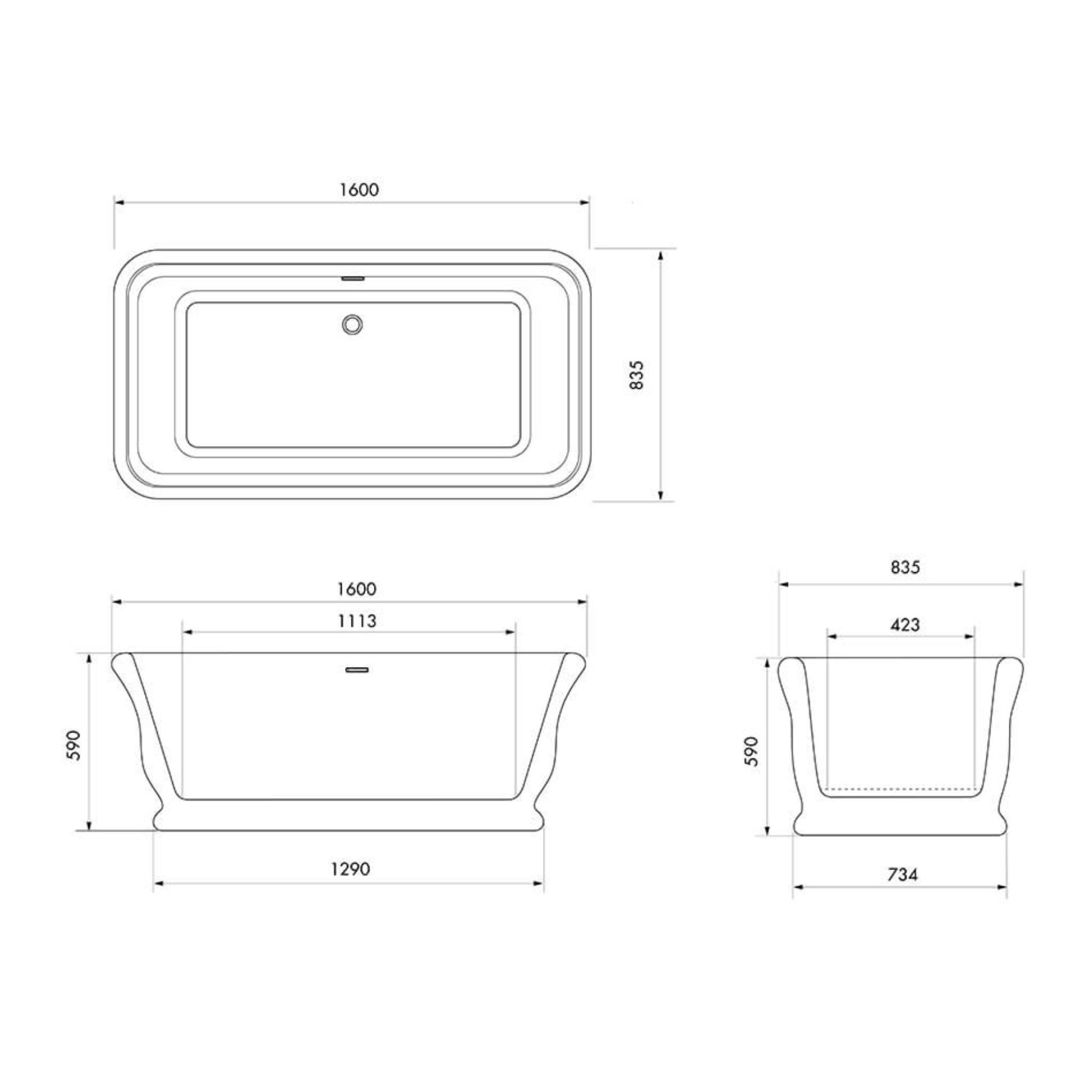TURNER HASTINGS KIRKHAM TITANCAST SOLID SURFACE FREESTANDING BATHTUB WITH BALL FEET SPECIAL FINISH (AVAILABLE IN 1600MM & 1800MM)