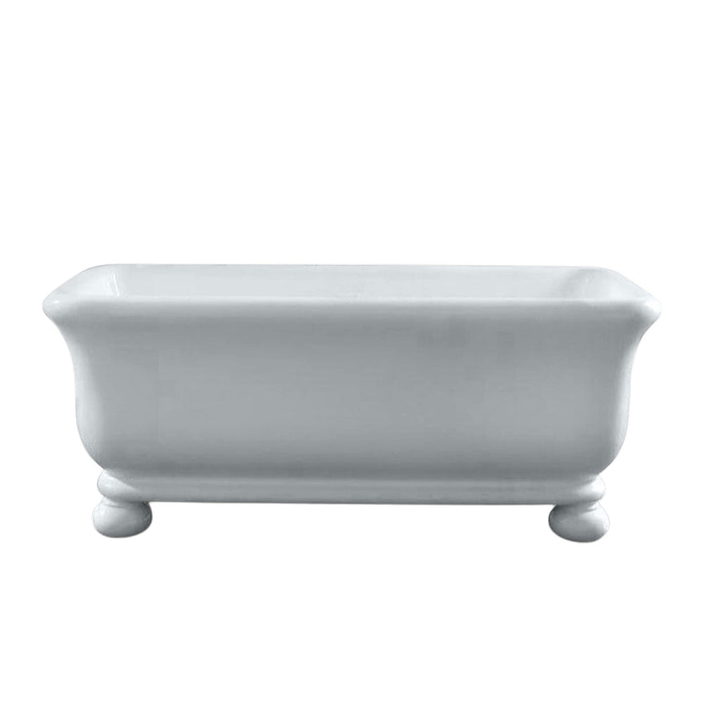 TURNER HASTINGS KIRKHAM TITANCAST FREESTANDING NON OVERFLOW BATHTUB WITH BALL FEET POWDER GREY (AVAILABLE IN 1600MM AND 1800MM)