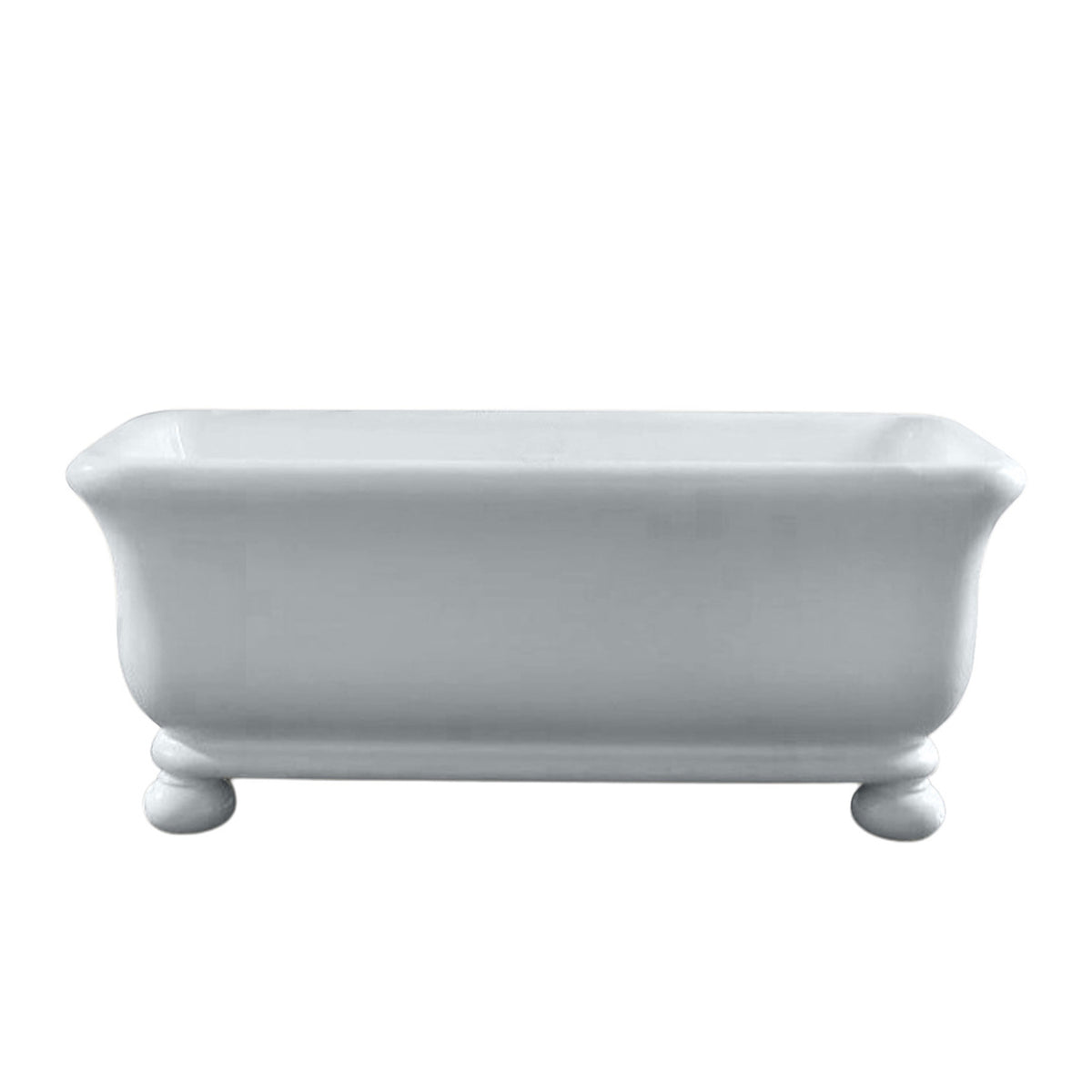 TURNER HASTINGS KIRKHAM TITANCAST FREESTANDING NON OVERFLOW BATHTUB WITH BALL FEET POWDER GREY (AVAILABLE IN 1600MM AND 1800MM)