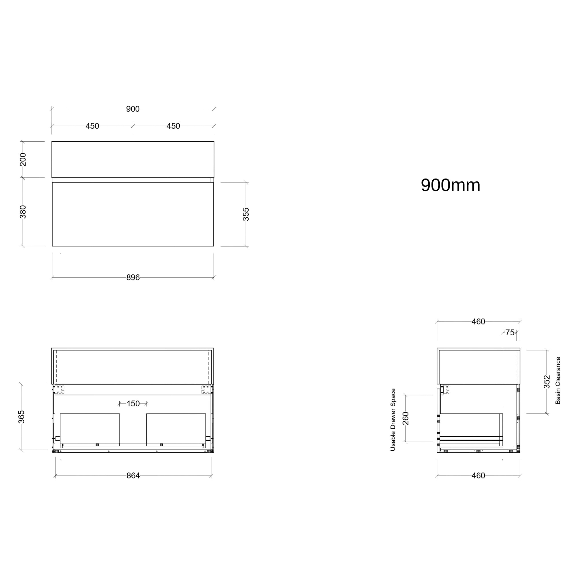 TIMBERLINE KINGSLEY CUSTOM WALL HUNG VANITY (ALL SIZING)