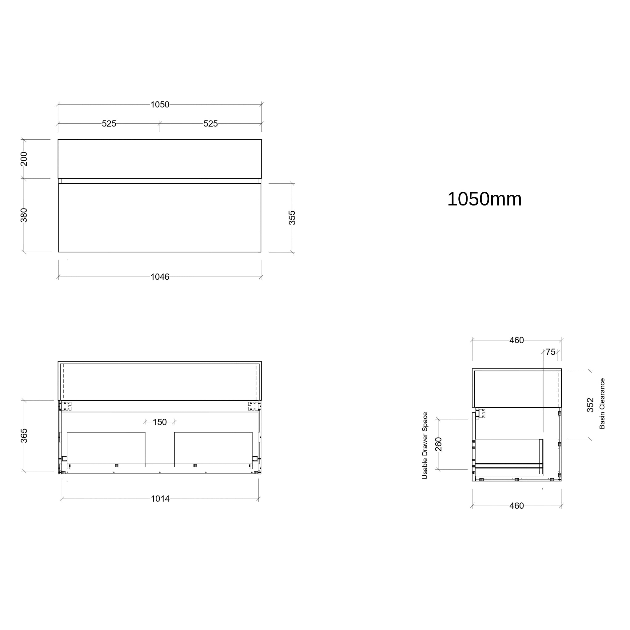 TIMBERLINE KINGSLEY CUSTOM WALL HUNG VANITY (ALL SIZING)