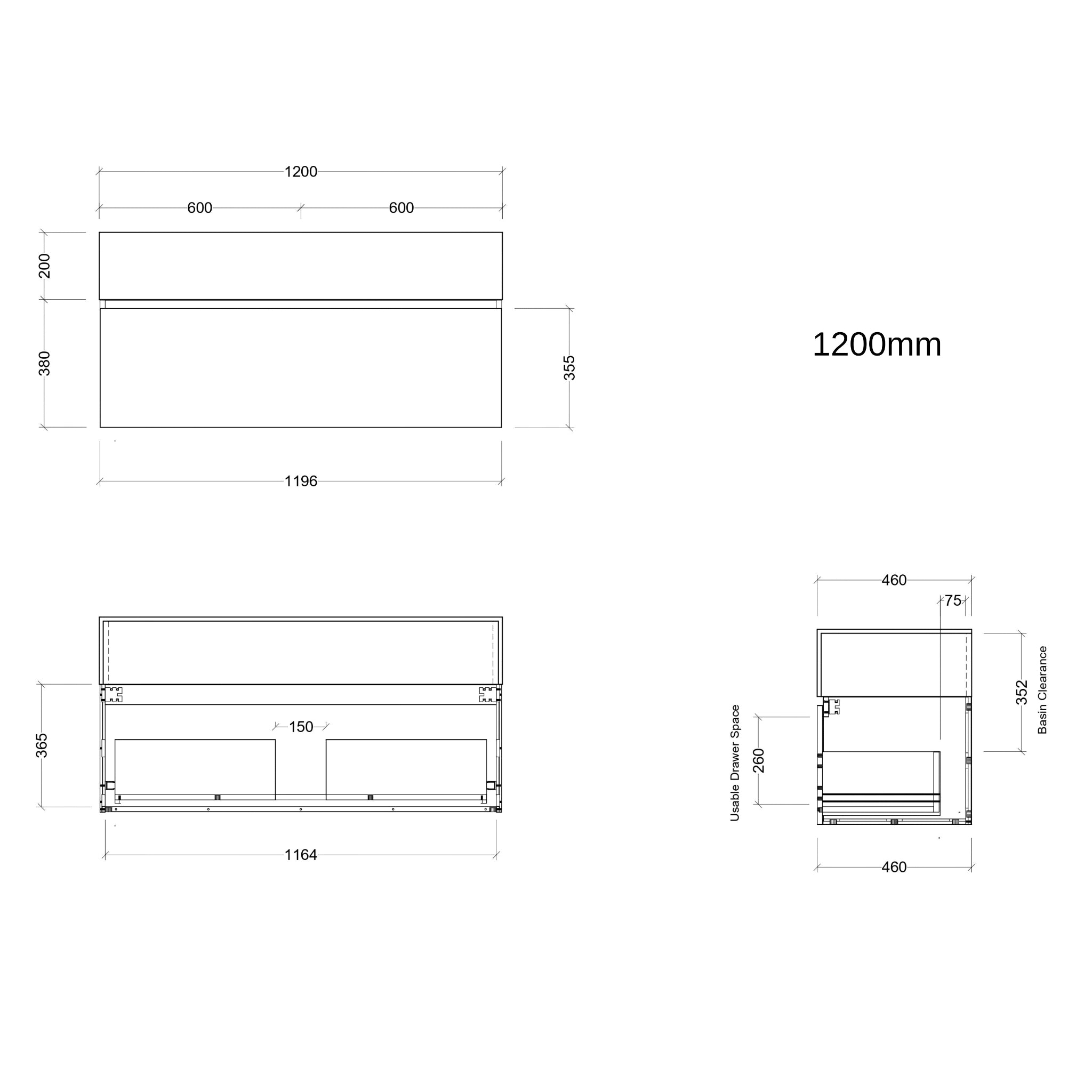 TIMBERLINE KINGSLEY CUSTOM WALL HUNG VANITY (ALL SIZING)