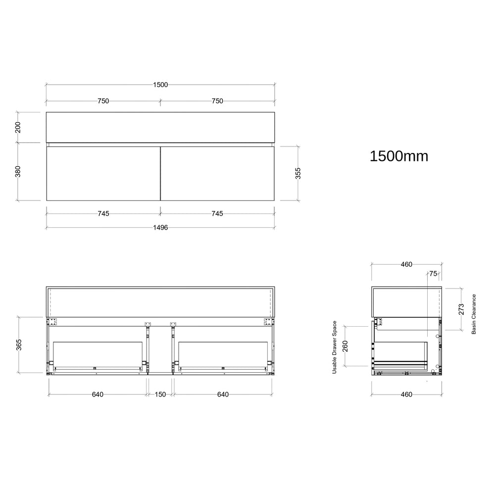 TIMBERLINE KINGSLEY CUSTOM WALL HUNG VANITY (ALL SIZING)