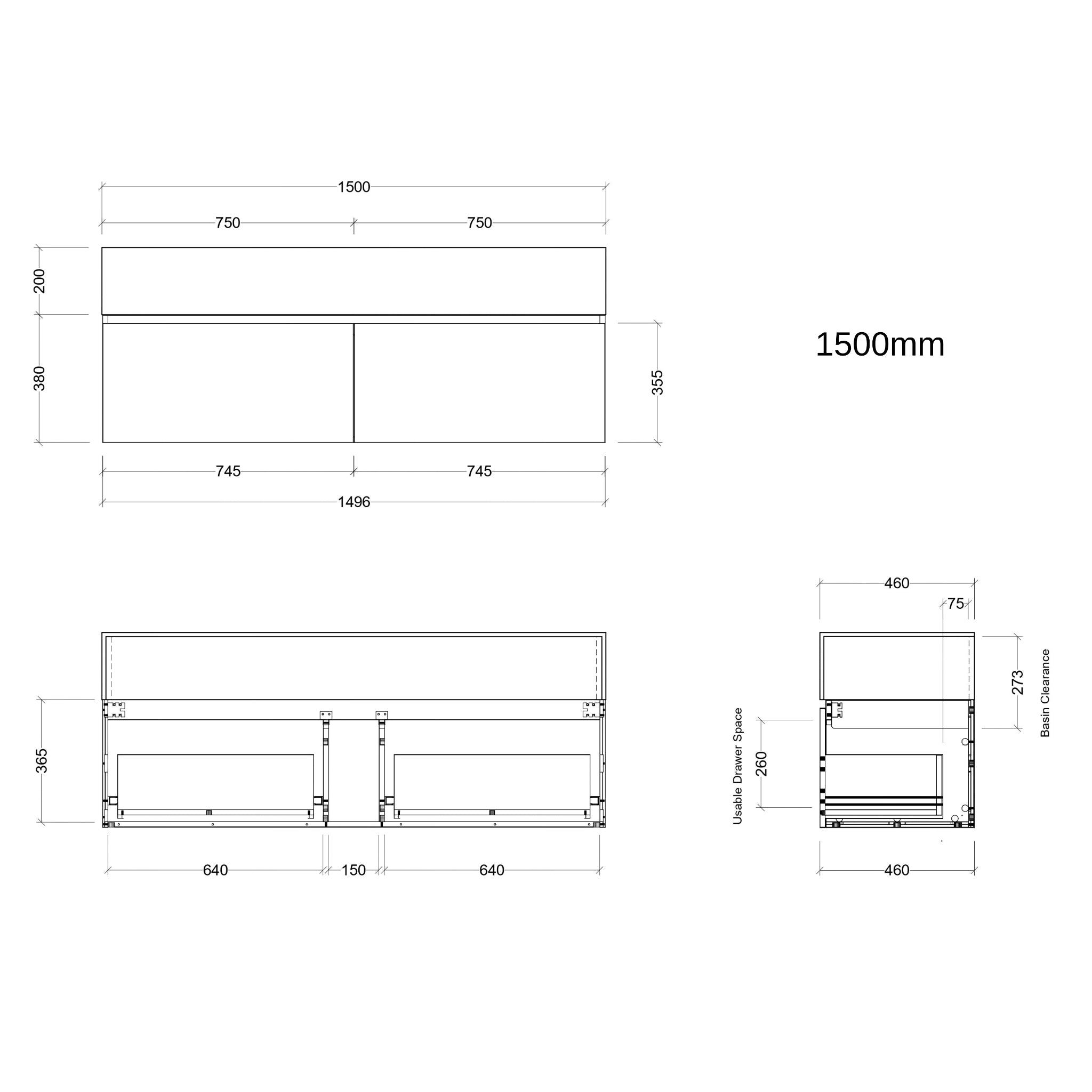 TIMBERLINE KINGSLEY CUSTOM WALL HUNG VANITY (ALL SIZING)