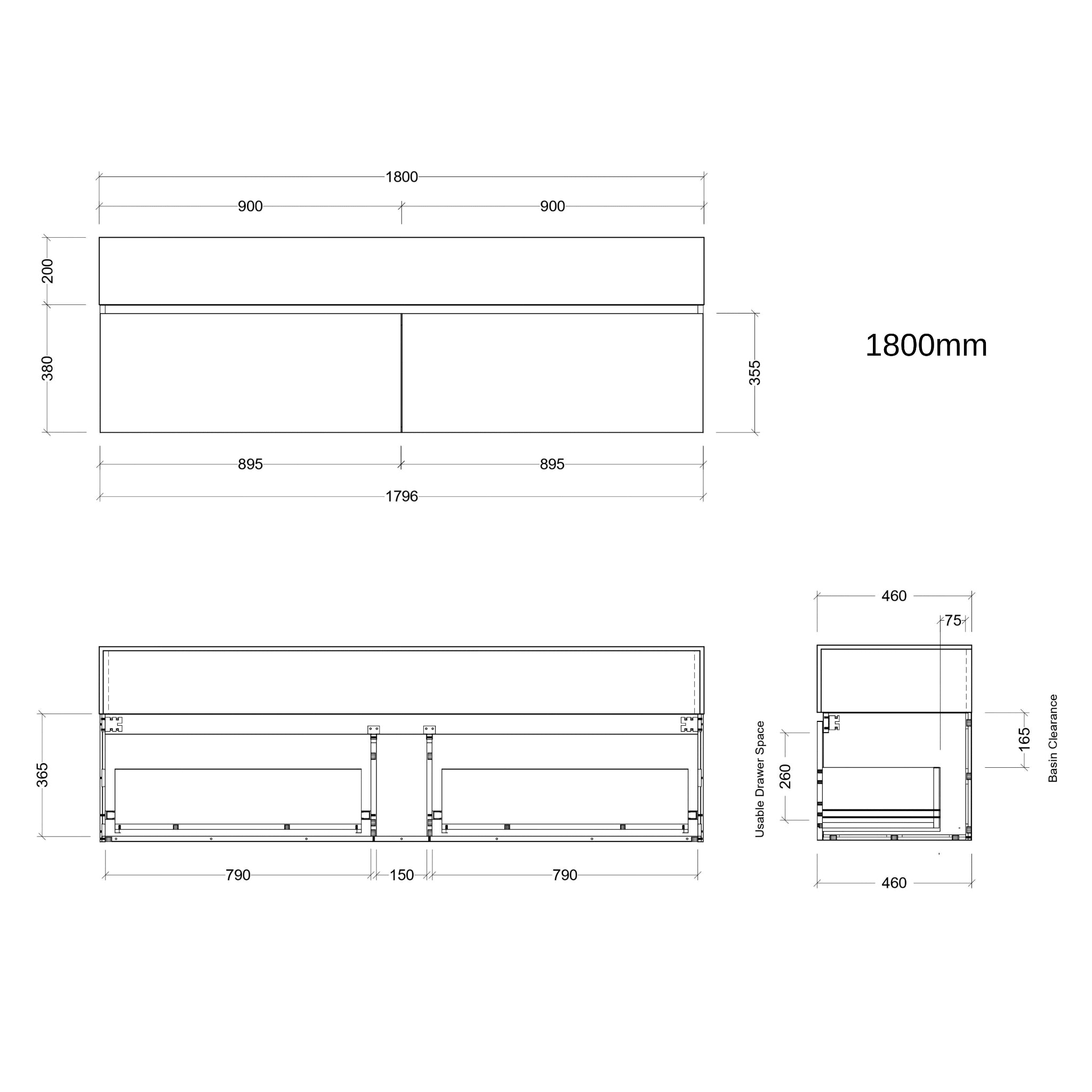 TIMBERLINE KINGSLEY CUSTOM WALL HUNG VANITY (ALL SIZING)