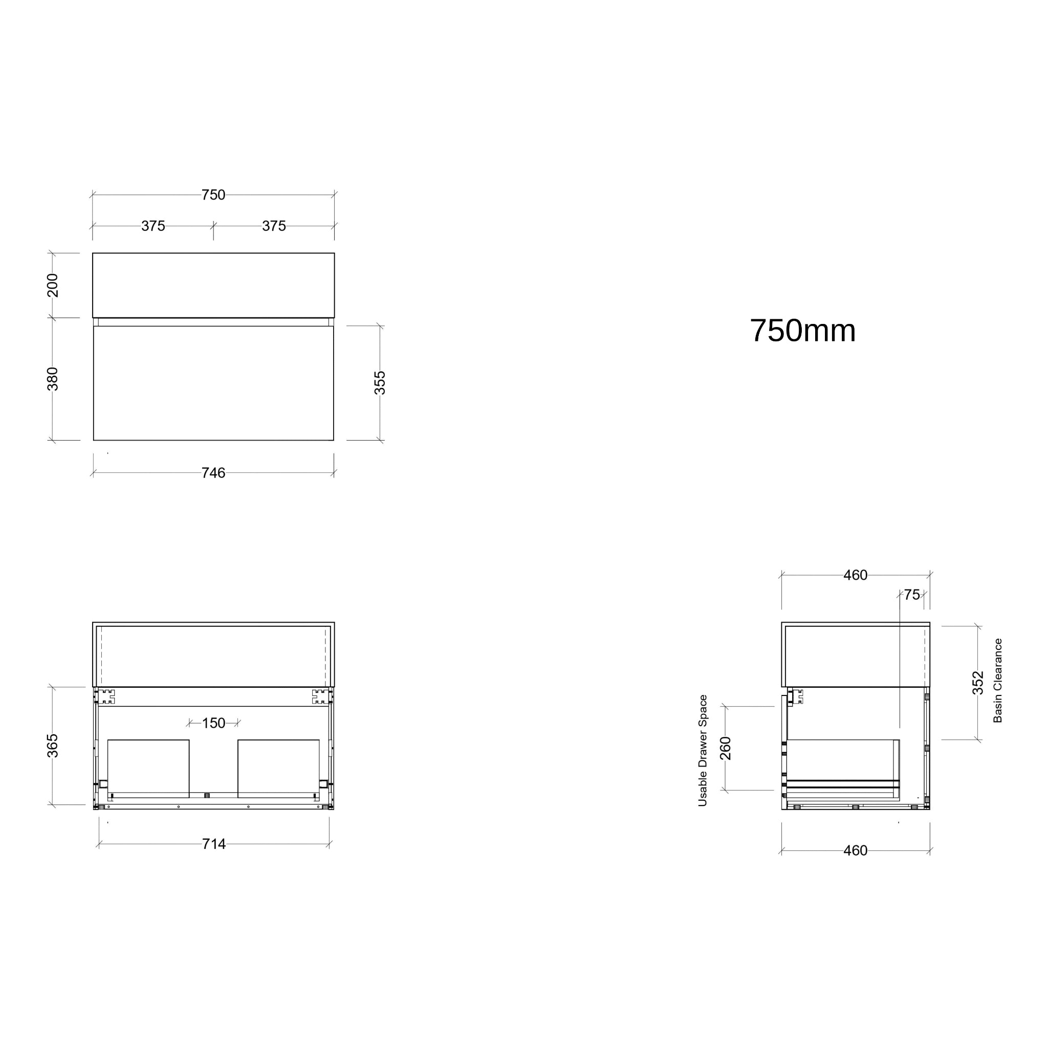 TIMBERLINE KINGSLEY CUSTOM WALL HUNG VANITY (ALL SIZING)