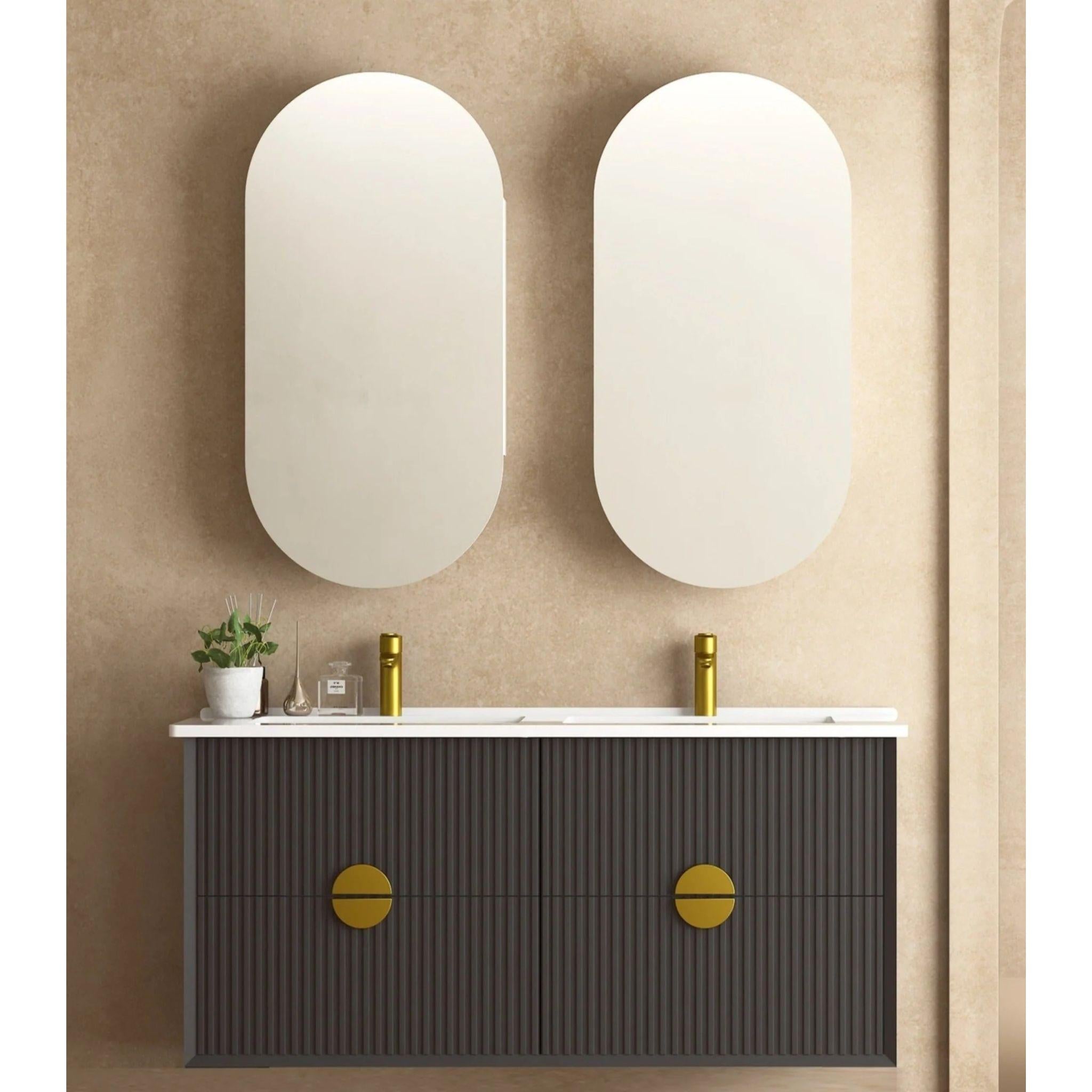 INFINITY KINGO MATTE BLACK 1200MM DOUBLE BOWL WALL HUNG VANITY