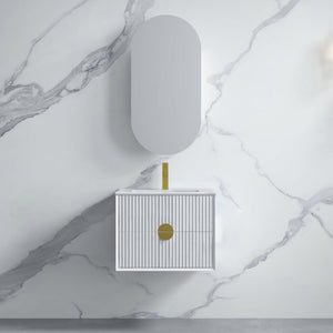 INFINITY KINGO MATTE WHITE 600MM SINGLE BOWL WALL HUNG VANITY