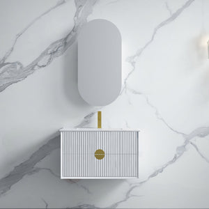 INFINITY KINGO MATTE WHITE 750MM SINGLE BOWL WALL HUNG VANITY