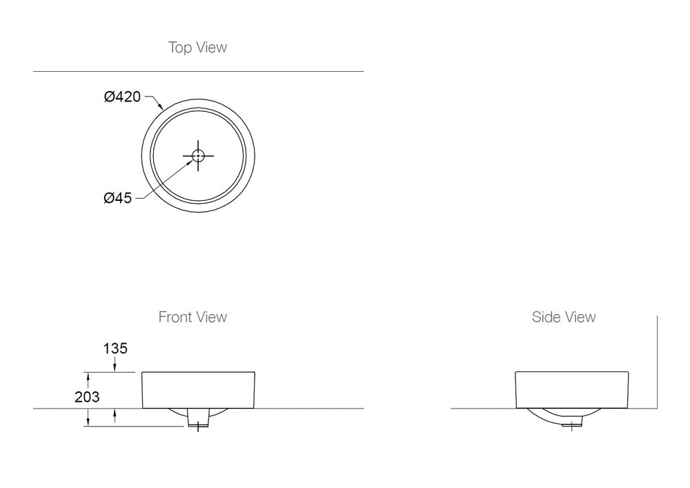 KOHLER CHALICE ABOVE COUNTER BASIN WHITE 420MM