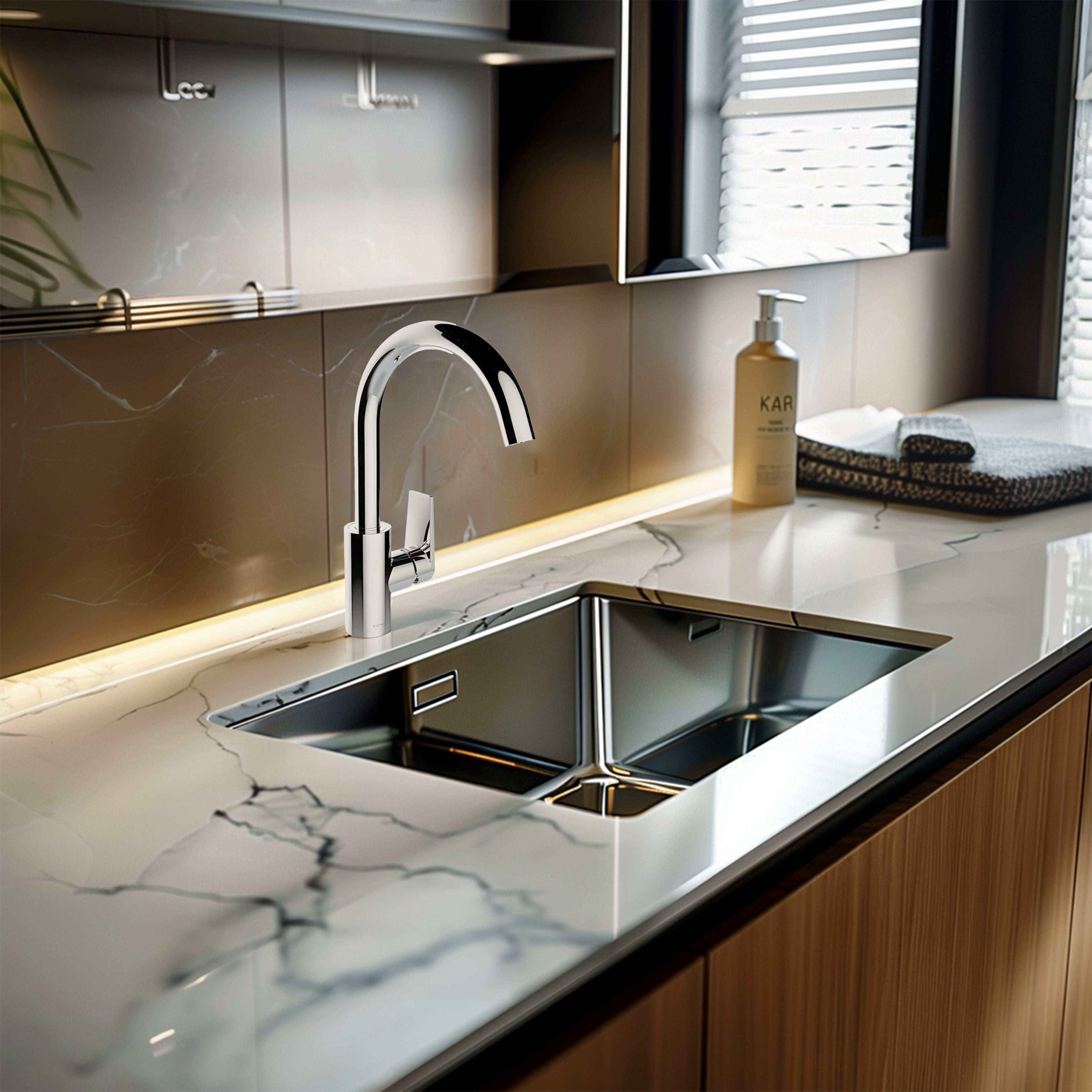 KOHLER TAUT KITCHEN MIXER 323MM POLISHED CHROME