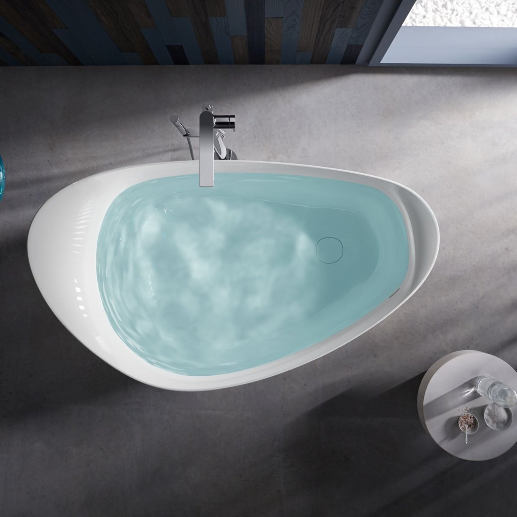 KOHLER VEIL LITHOCAST FREESTANDING BATHTUB GLOSS WHITE 1649MM