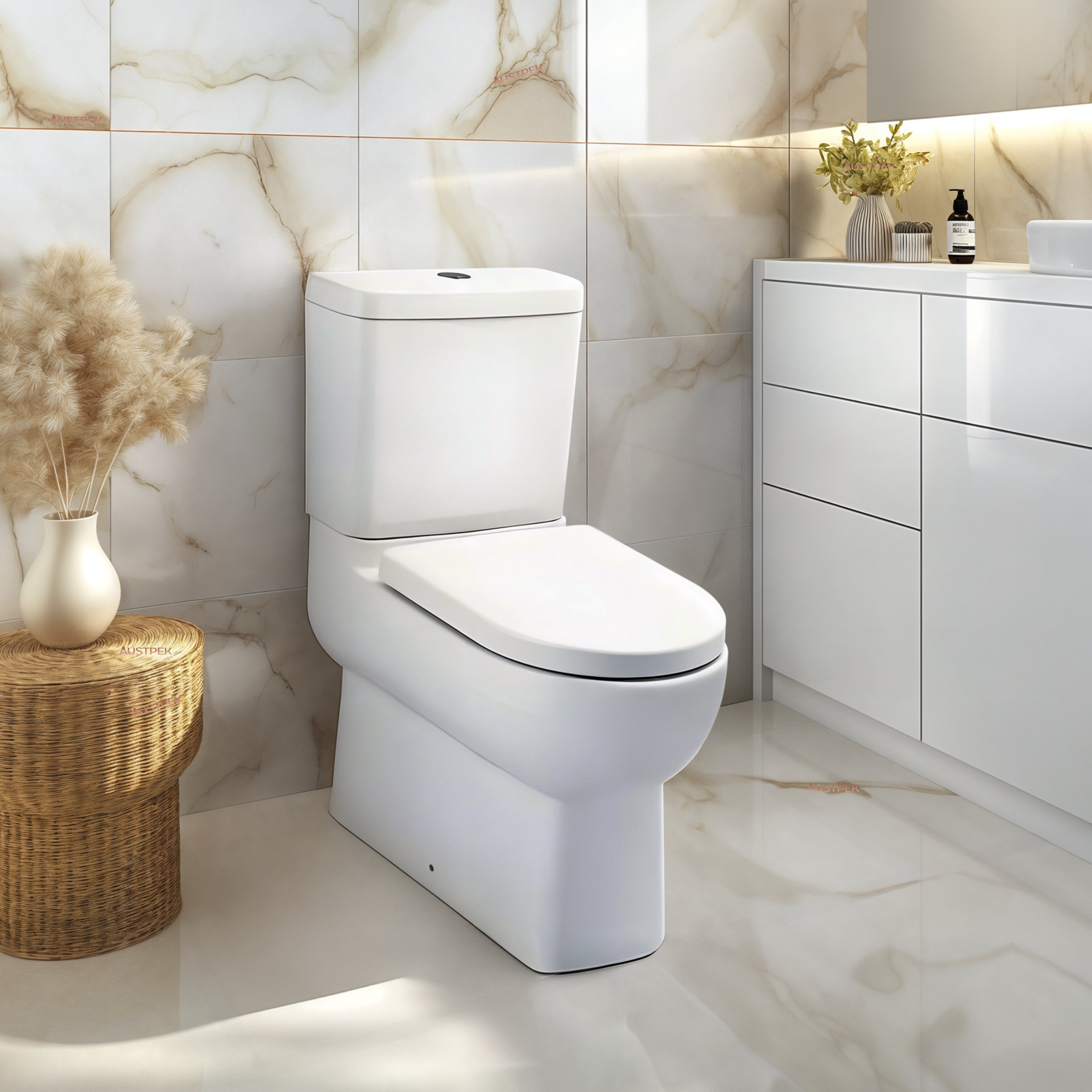 KOHLER REACH COMPACT BACK TO WALL REAR ENTRY TOILET SUITE GLOSS WHITE