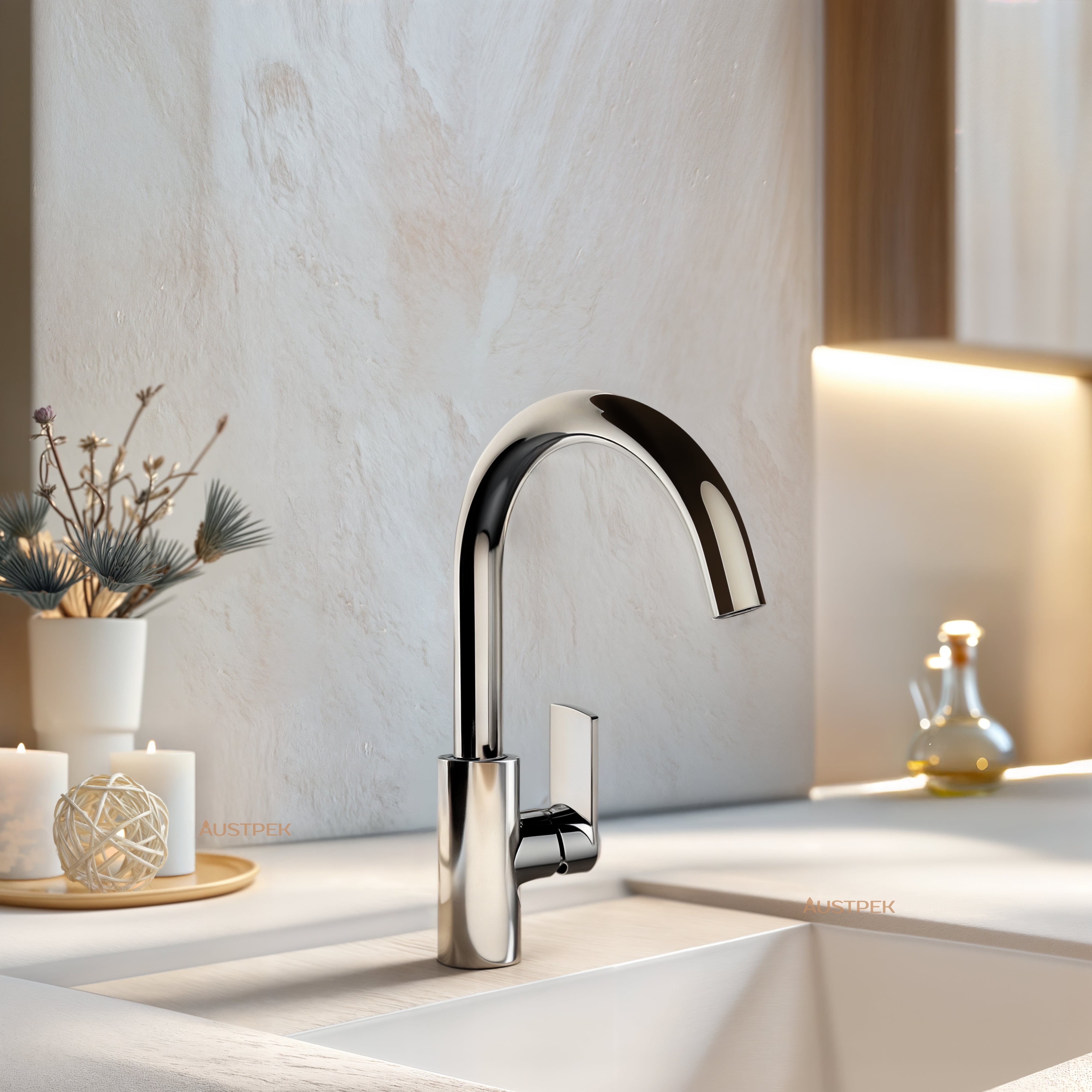 KOHLER TAUT KITCHEN MIXER 323MM POLISHED CHROME