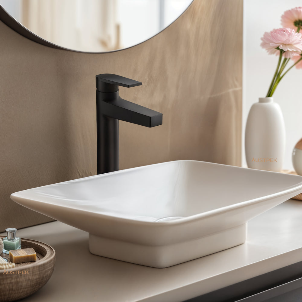 KOHLER TAUT TALL BASIN MIXER POLISHED 270MM MATTE BLACK