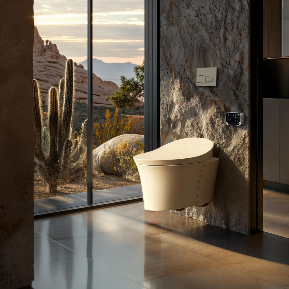KOHLER VEIL INTELLIGENT RIMLESS WALL HUNG TOILET W/ REMOTE BIDET ELONGATED GLOSS WHITE
