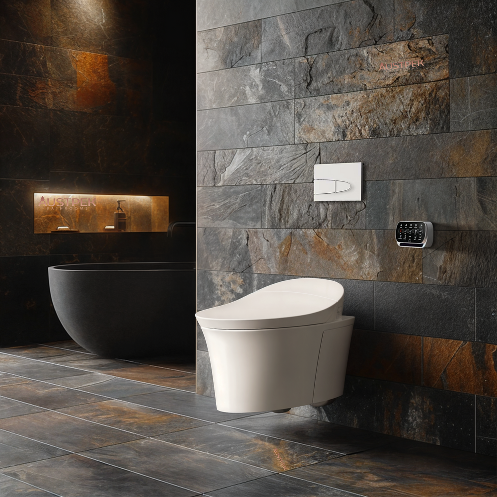 KOHLER VEIL INTELLIGENT RIMLESS WALL HUNG TOILET W/ REMOTE BIDET ELONGATED GLOSS WHITE