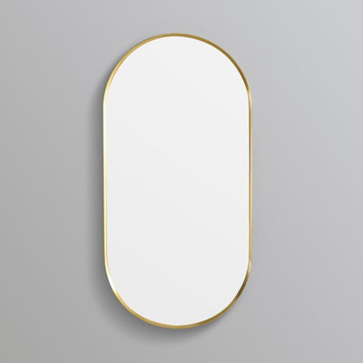 POSEIDON OLIVIA OVAL YELLOW GOLD FRAMED MIRROR 450X900MM