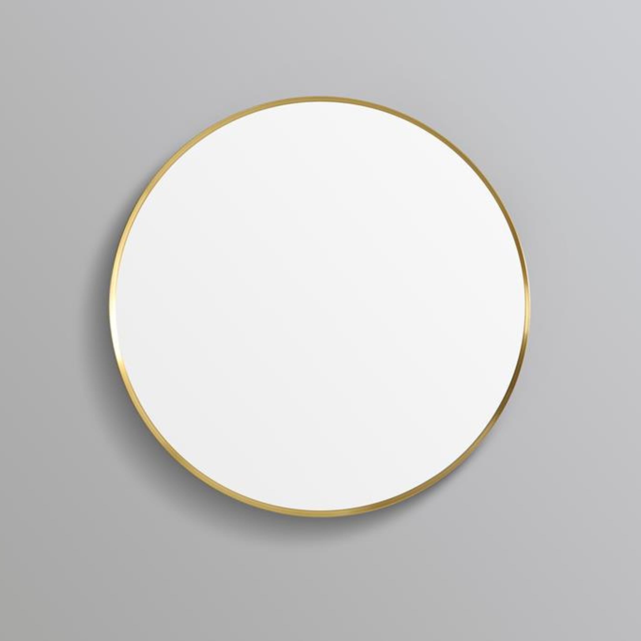 POSEIDON OLIVIA ROUND YELLOW GOLD FRAMED MIRROR 700X700MM