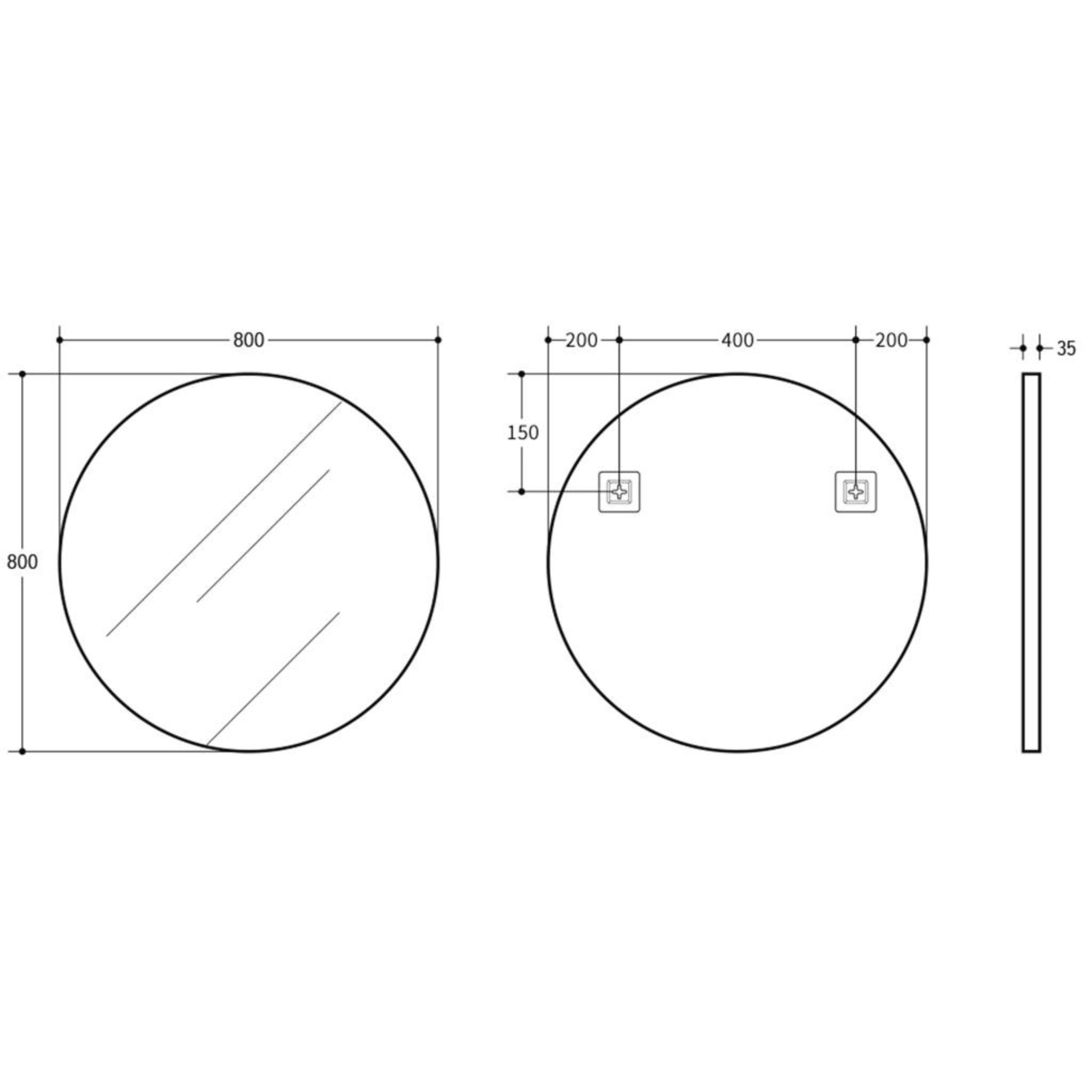 POSEIDON OLIVIA ROUND YELLOW GOLD FRAMED MIRROR 800X800MM