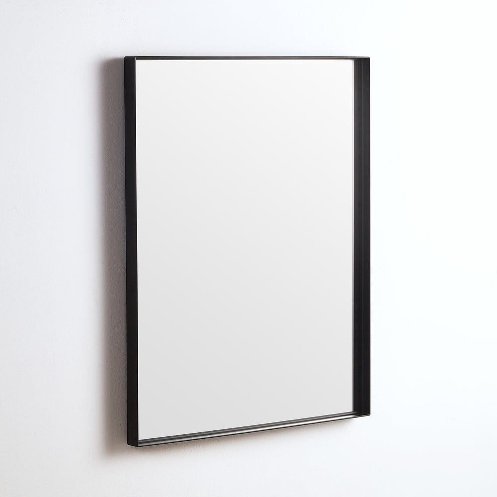 POSEIDON QUBIST RECTANGULAR MATTE BLACK FRAMED MIRROR 450X600MM