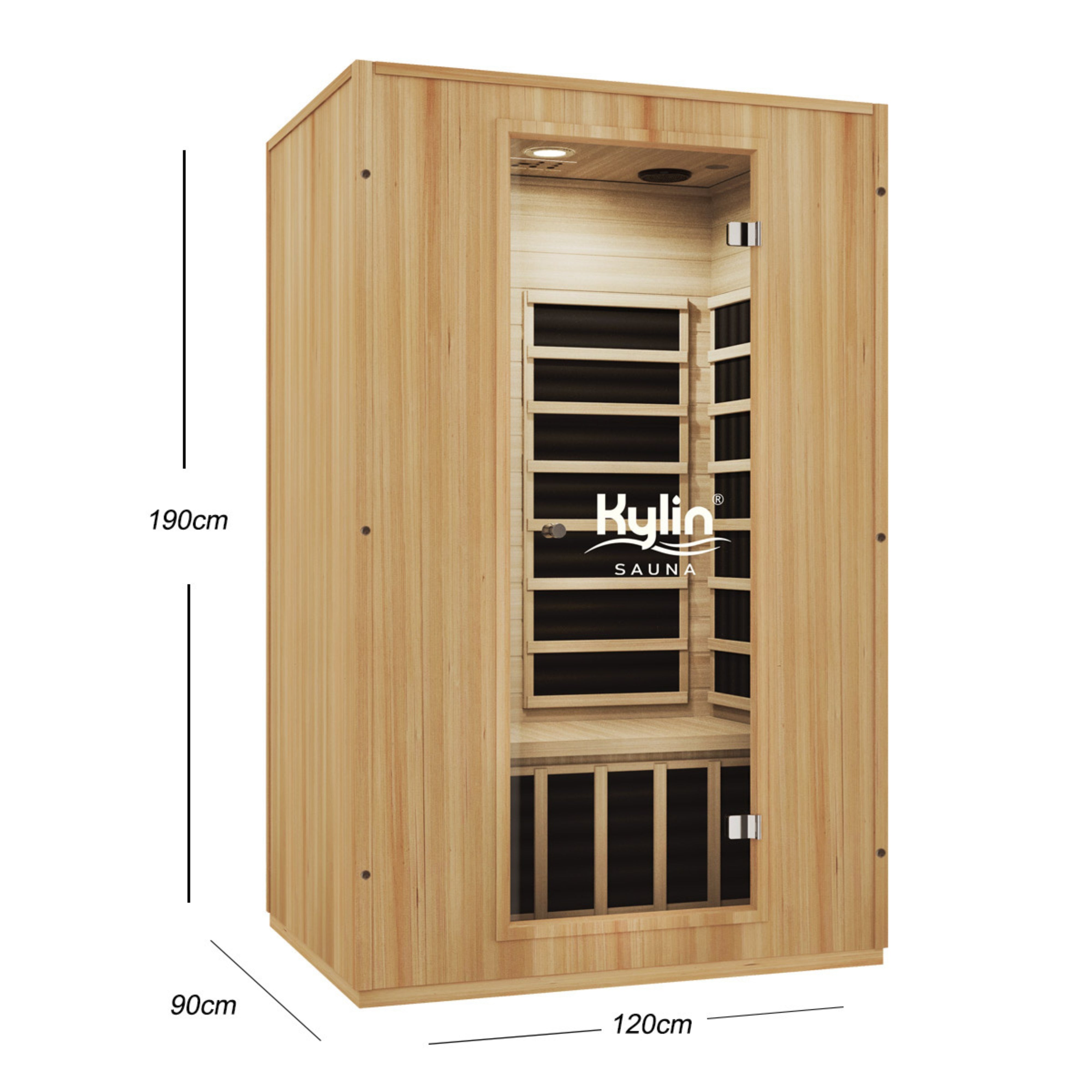 KYLIN MODERN CARBON 2 PERSON FAR INFRARED SAUNA ROOM