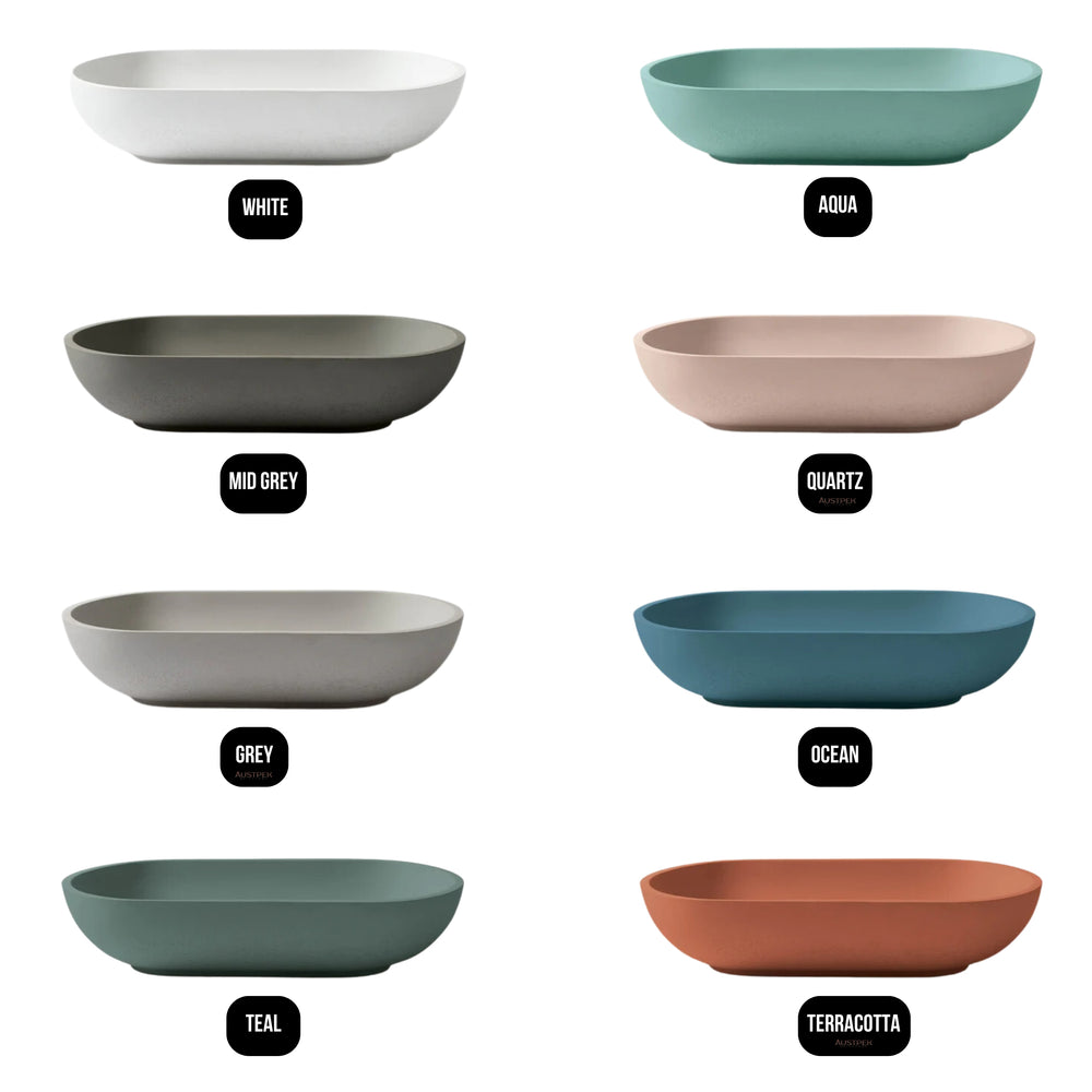 CONCRETE STUDIO KAARLA OVAL ABOVE COUNTER BASIN OCEAN 540MM
