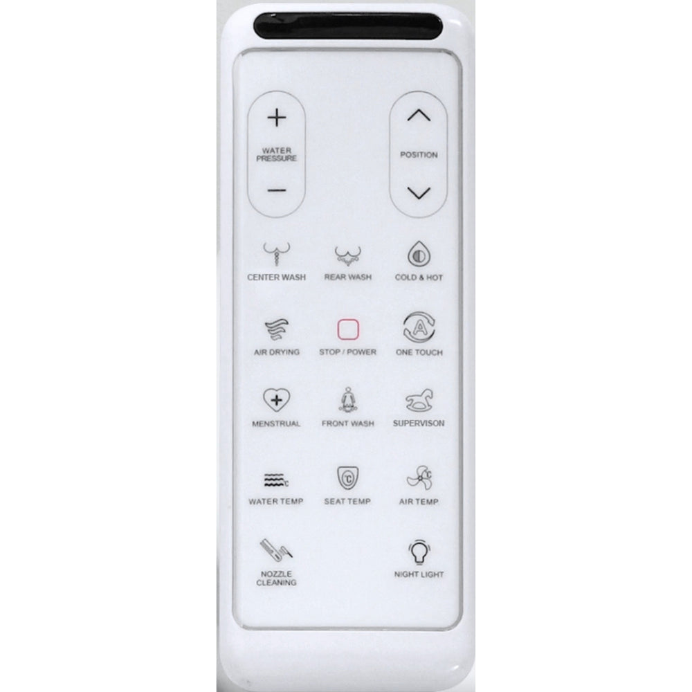 ZUMI KARE SMART BIDET SEAT WITH REMOTE CONTROL WHITE D-SHAPE