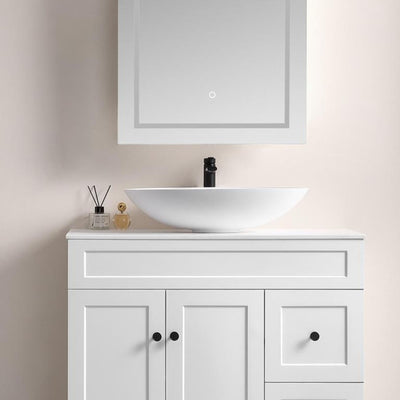 CETO KIRKBY OVAL SHAPE ABOVE COUNTER BASIN MATTE WHITE 580MM