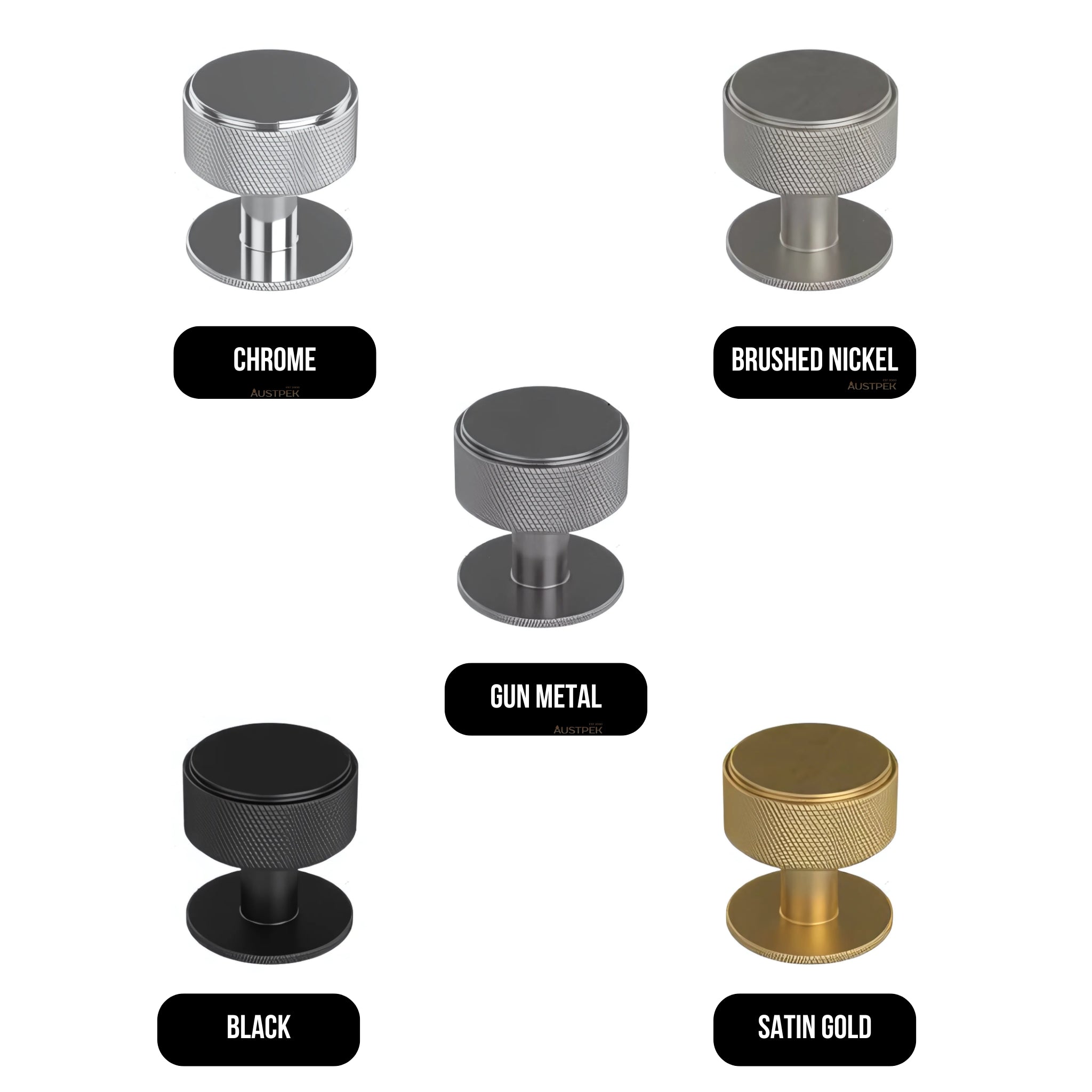 TIMBERLINE DUKE KNOB HANDLE 35MM GUN METAL