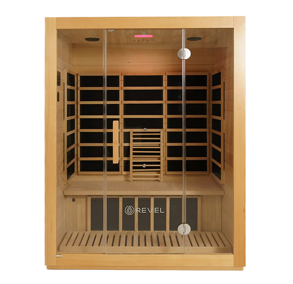REVEL KORA 3 PERSON FULL SPECTRUM INFRARED SAUNA ROOM LOW EMF VERSION