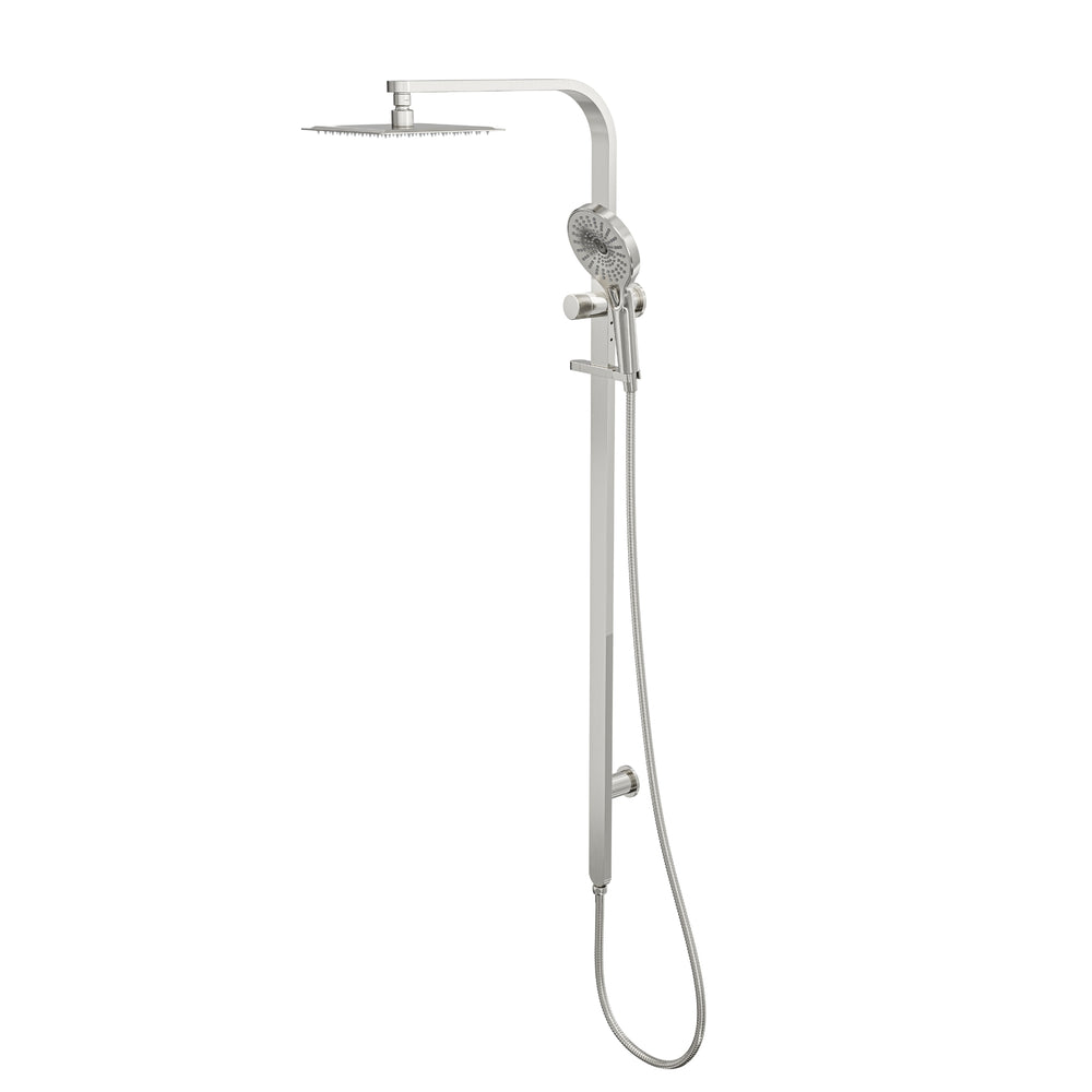 LINSOL OCEANJET TWIN SHOWER WITH LONG RAIL 1271MM BRUSHED NICKEL