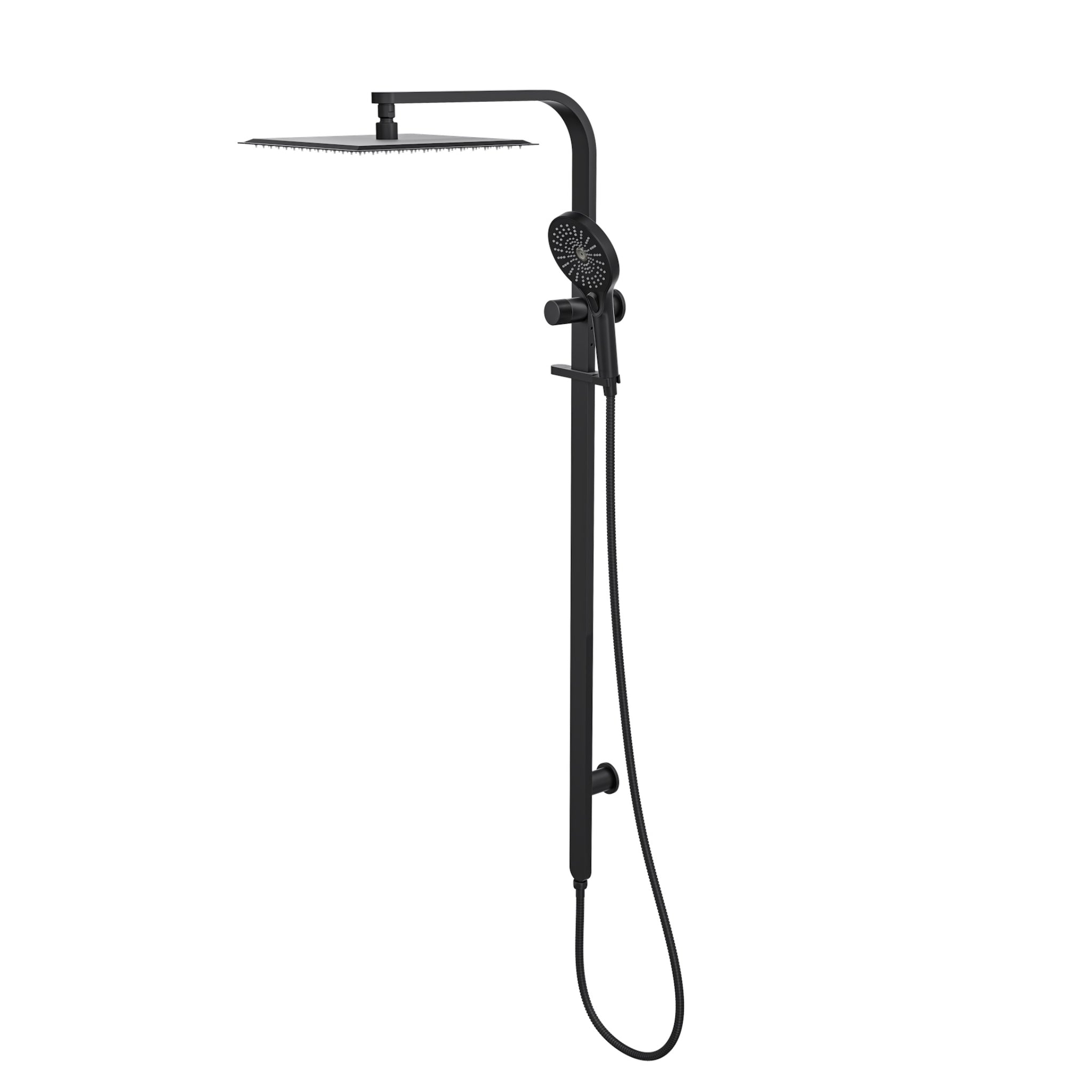 LINSOL OCEANJET SQUARE HEAD TWIN SHOWER 1271MM MATTE BLACK