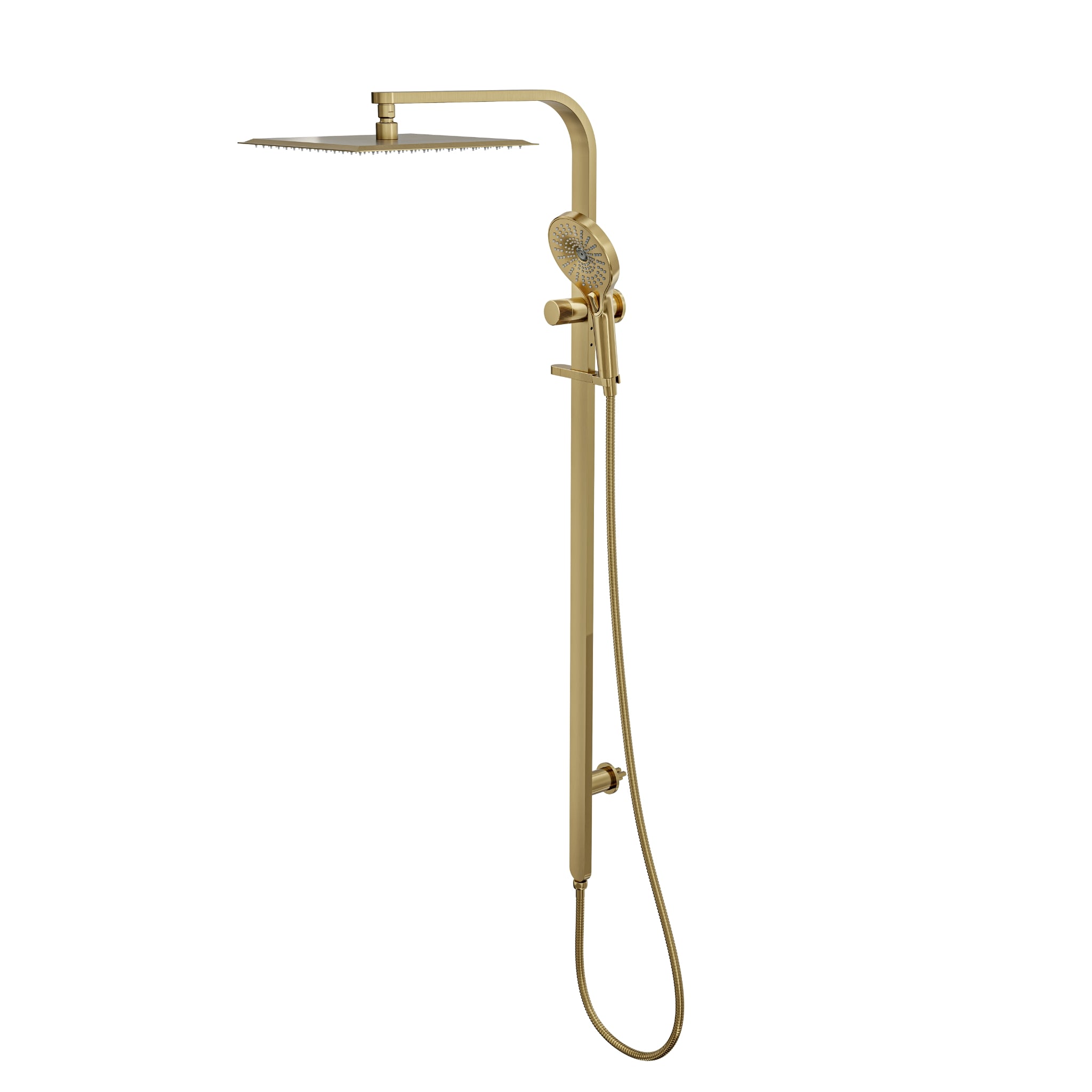 LINSOL OCEANJET SQUARE HEAD TWIN SHOWER 1271MM BRUSHED BRASS