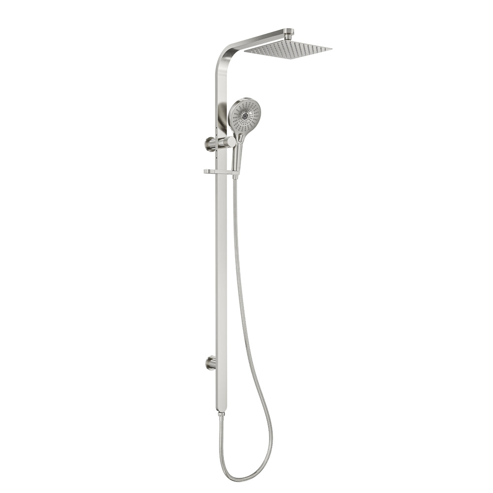 LINSOL OCEANJET TWIN SHOWER WITH LONG RAIL 1271MM BRUSHED NICKEL