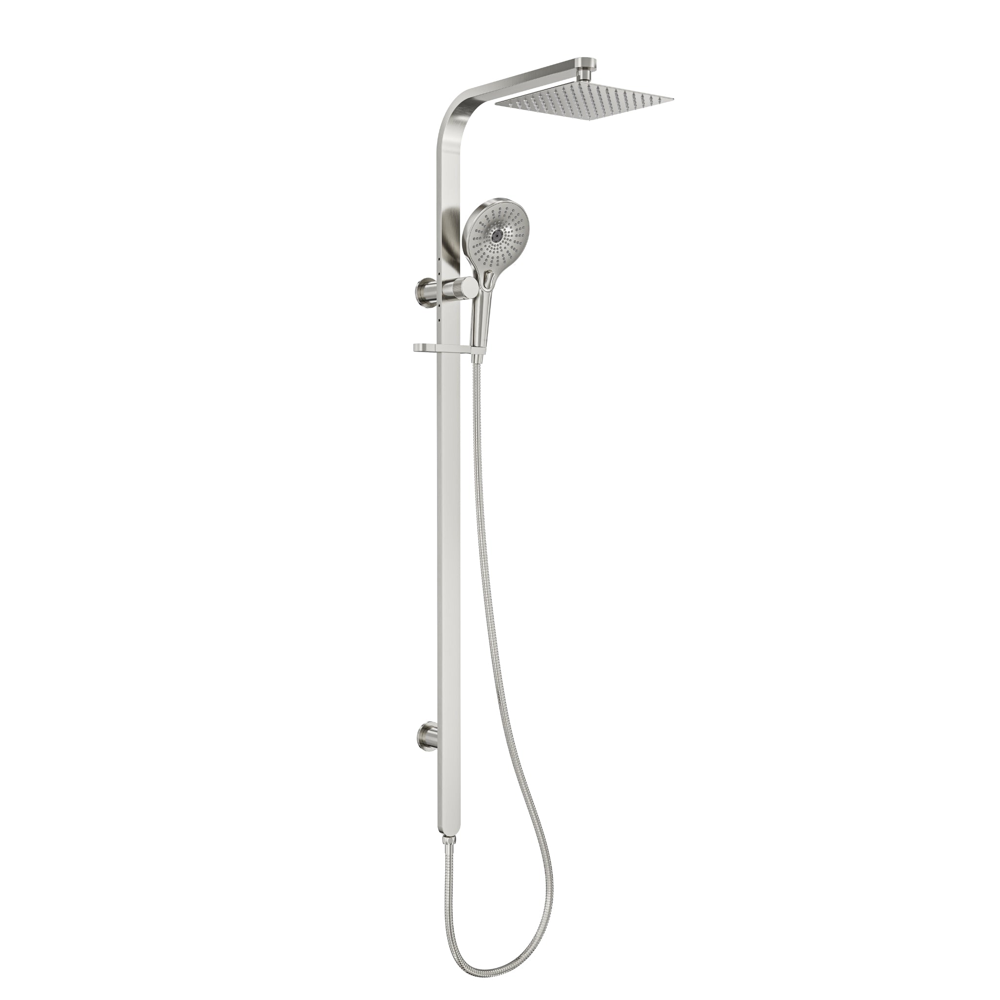 LINSOL OCEANJET LEAD FREE TWIN SHOWER WITH LONG RAIL 1271MM BRUSHED NICKEL