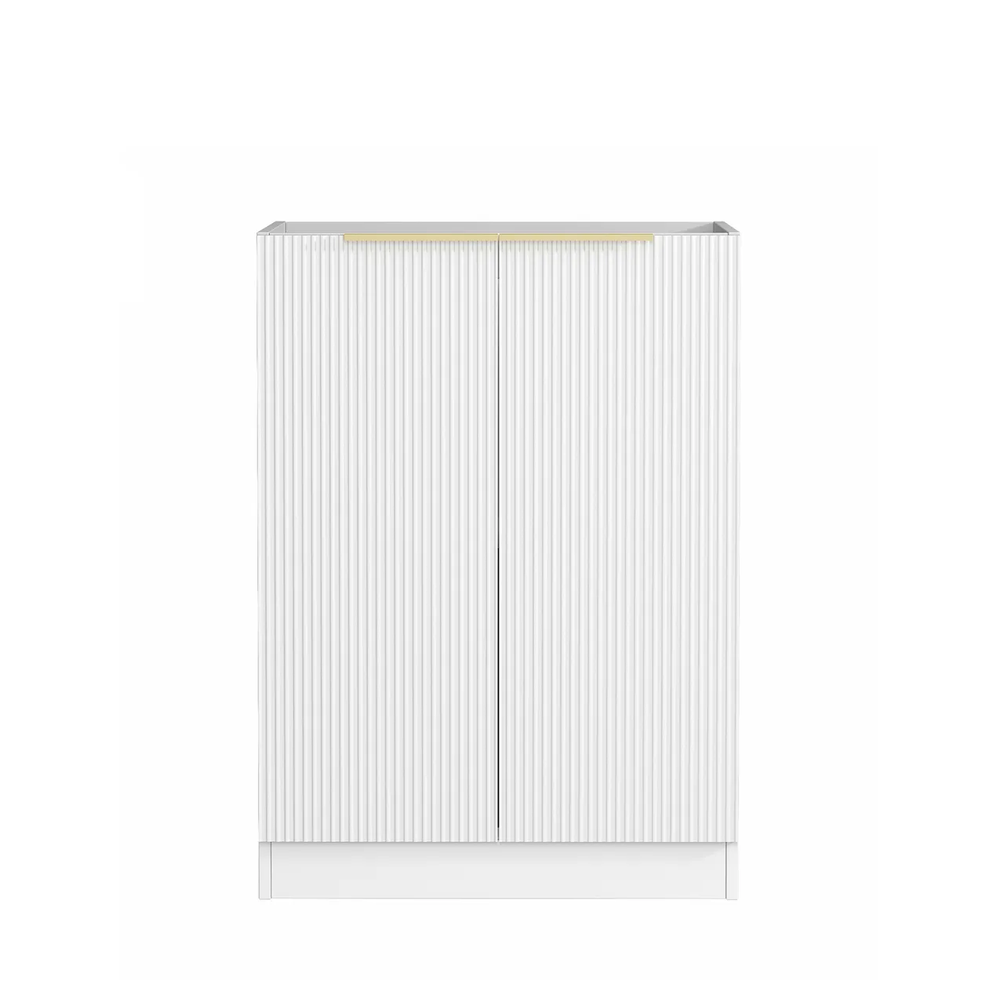OTTI BONDI MATTE WHITE FLUTED 1300MM BASE LAUNDRY CABINET WITH STONE TOP & SINK