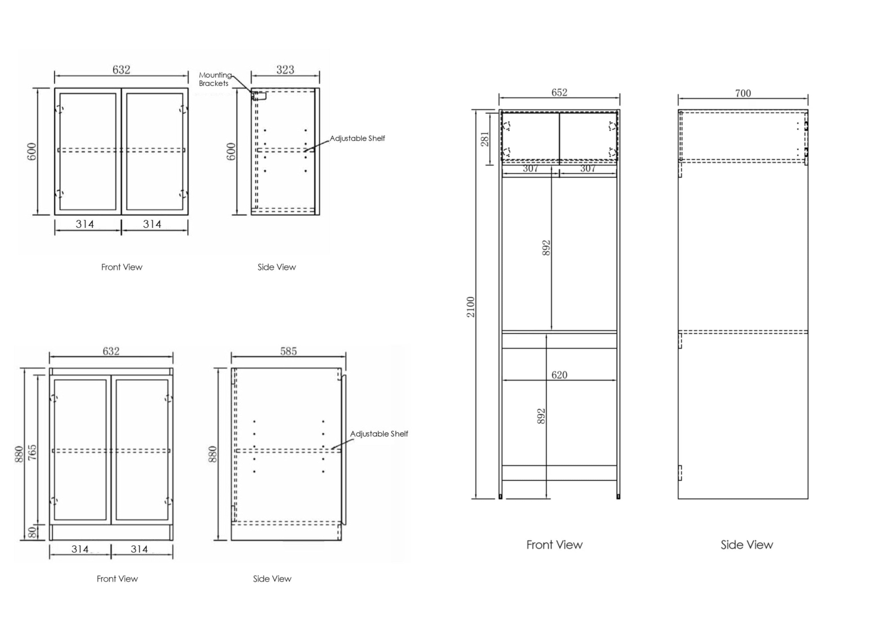 OTTI HAMPSHIRE MATTE BLACK 1300MM LAUNDRY AND WALL CABINET WITH STONE TOP & SINK (PACKAGE-C)