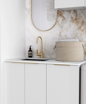 OTTI BONDI MATTE WHITE 1715MM LAUNDRY AND WALL CABINET WITH STONE TOP & SINK (PACKAGE-A)