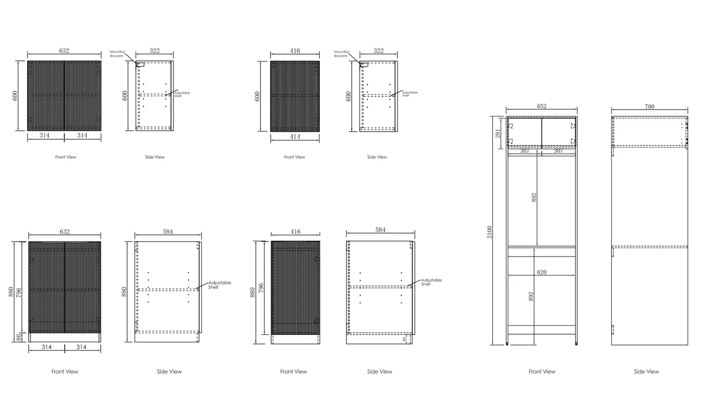 OTTI BONDI MATTE WHITE 1715MM LAUNDRY AND WALL CABINET WITH STONE TOP & SINK (PACKAGE-C)