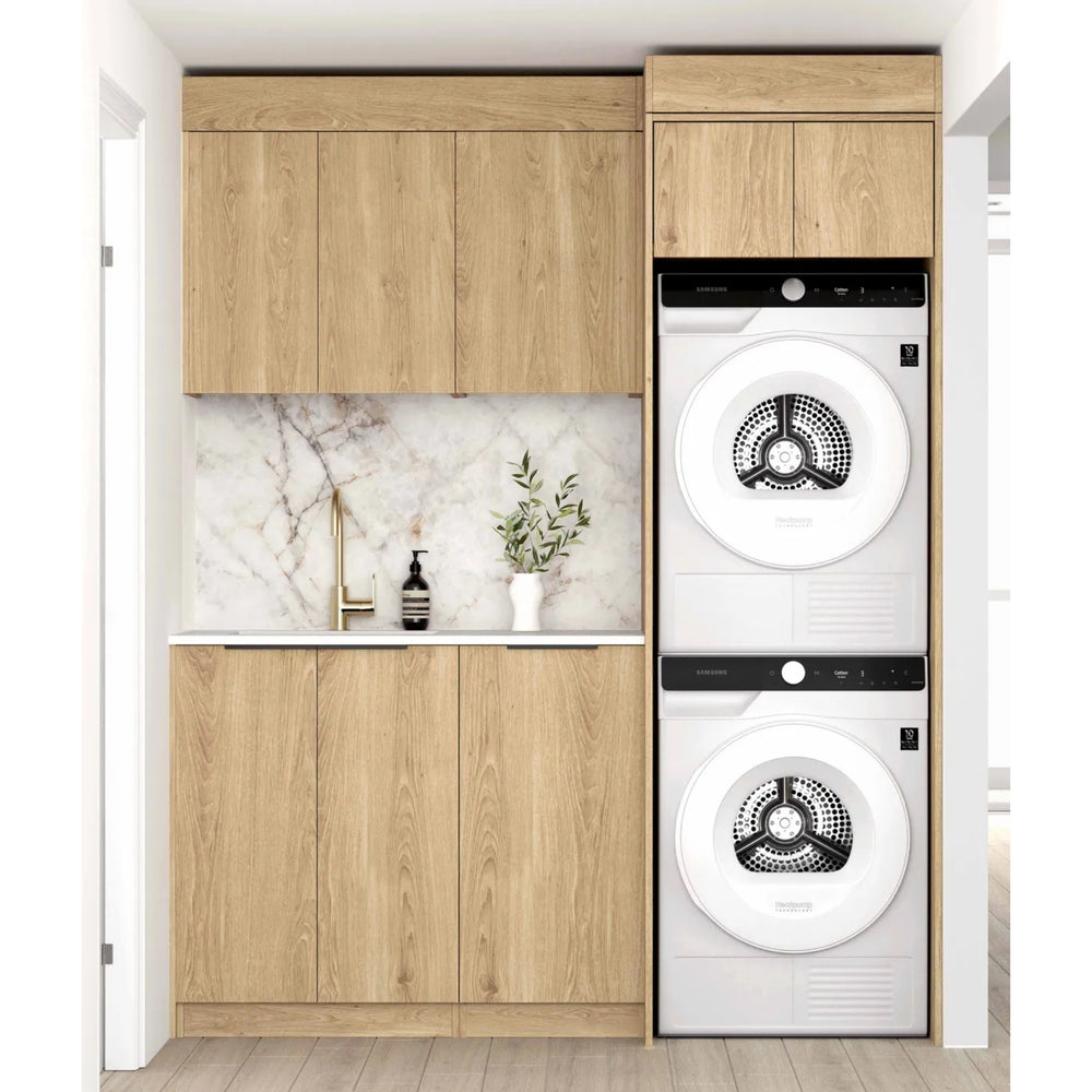 OTTI BYRON NATURAL OAK 1715MM LAUNDRY AND WALL CABINET WITH STONE TOP & SINK (PACKAGE-C)