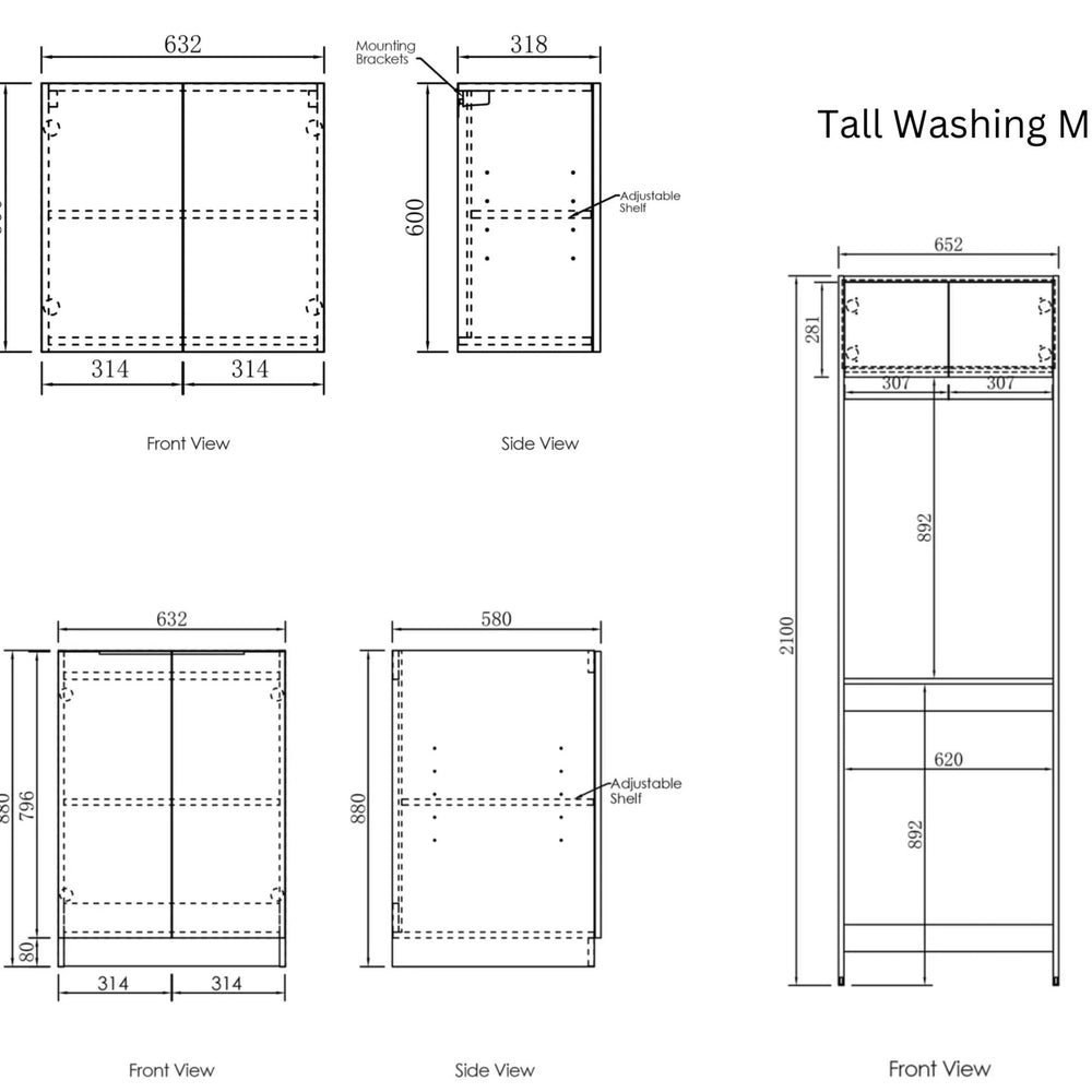 OTTI BYRON NATURAL OAK 1300MM LAUNDRY AND WALL CABINET WITH STONE TOP & SINK (PACKAGE-C)