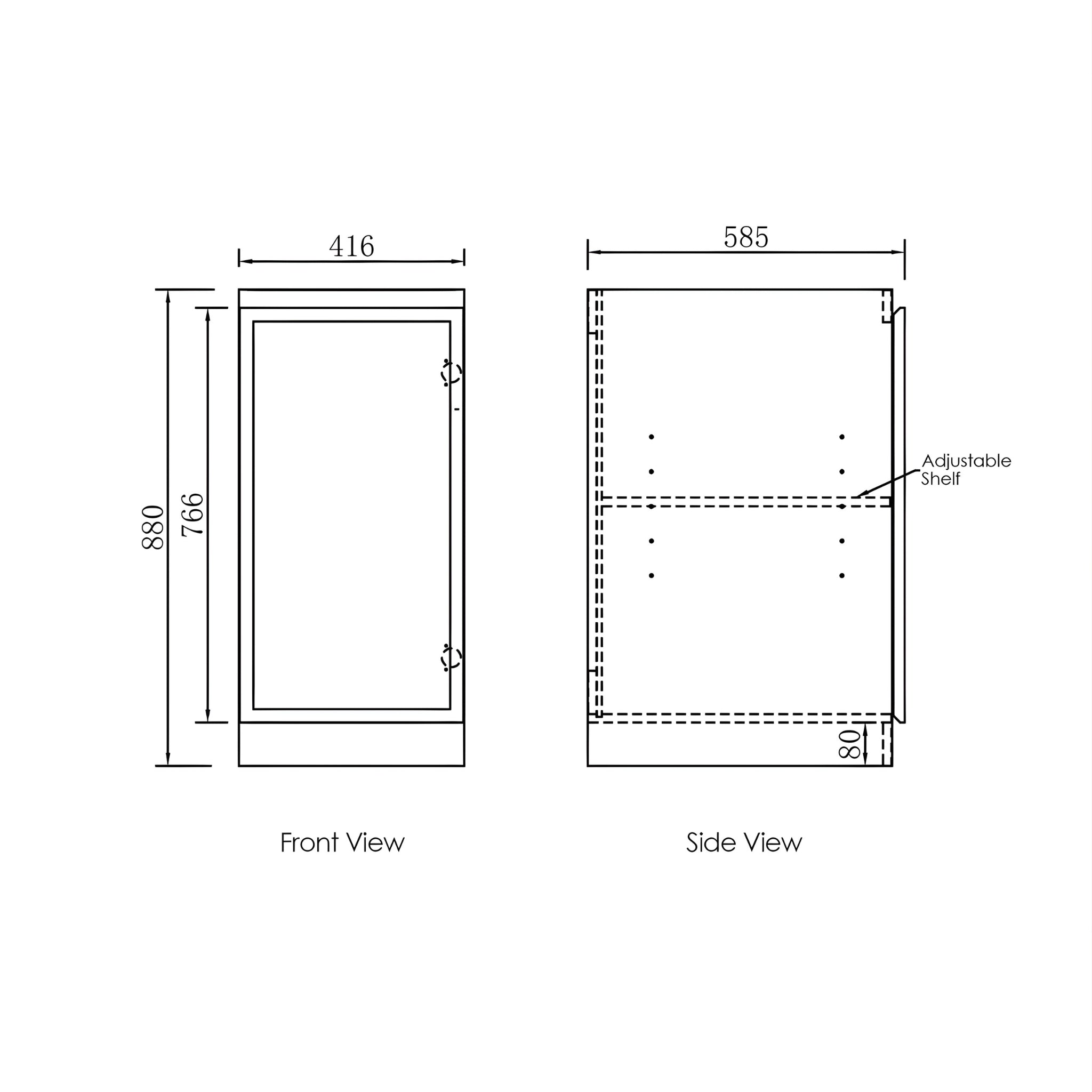 OTTI HAMPSHIRE MATTE WHITE 430MM MINI LAUNDRY CABINET WITH STONE TOP & SINK