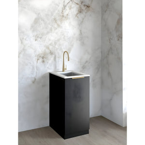 OTTI BYRON BLACK OAK 430MM MINI LAUNDRY CABINET WITH STONE TOP & SINK