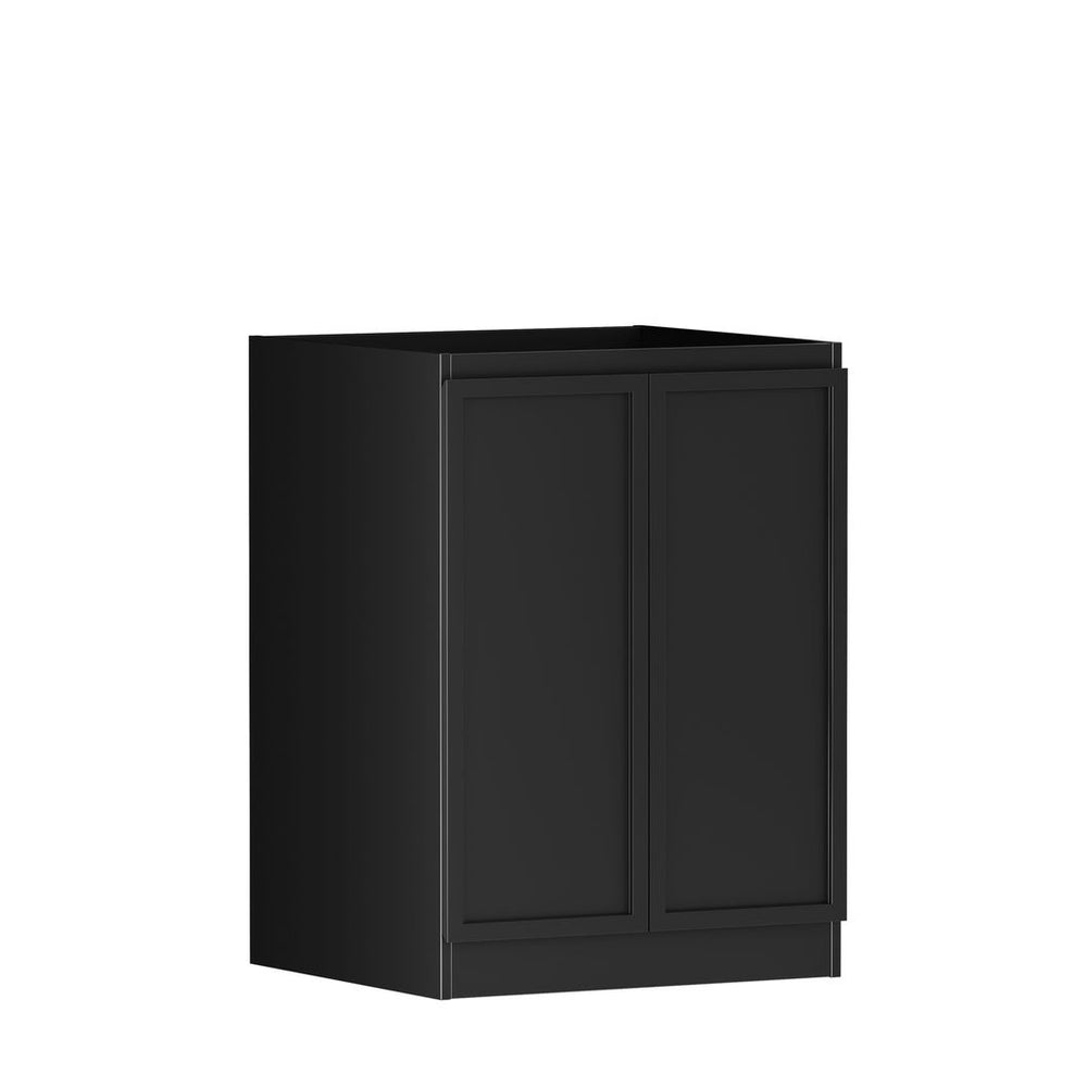 OTTI HAMPSHIRE MATTE BLACK 650MM MINI LAUNDRY CABINET WITH STONE TOP & SINK