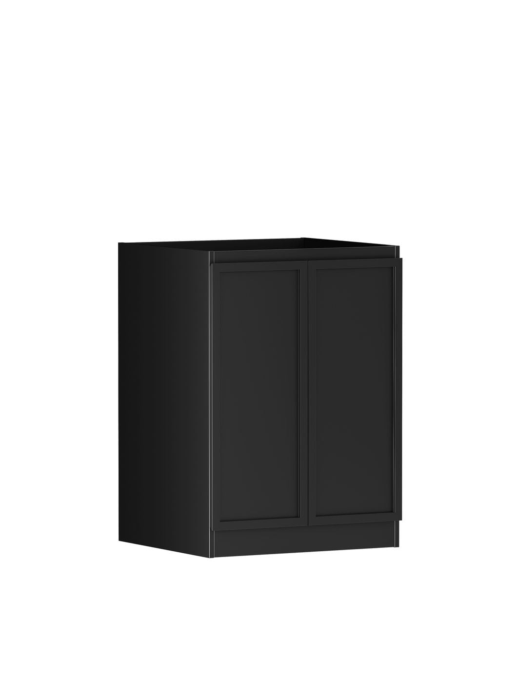 OTTI HAMPSHIRE MATTE BLACK 650MM MINI LAUNDRY CABINET WITH STONE TOP & SINK